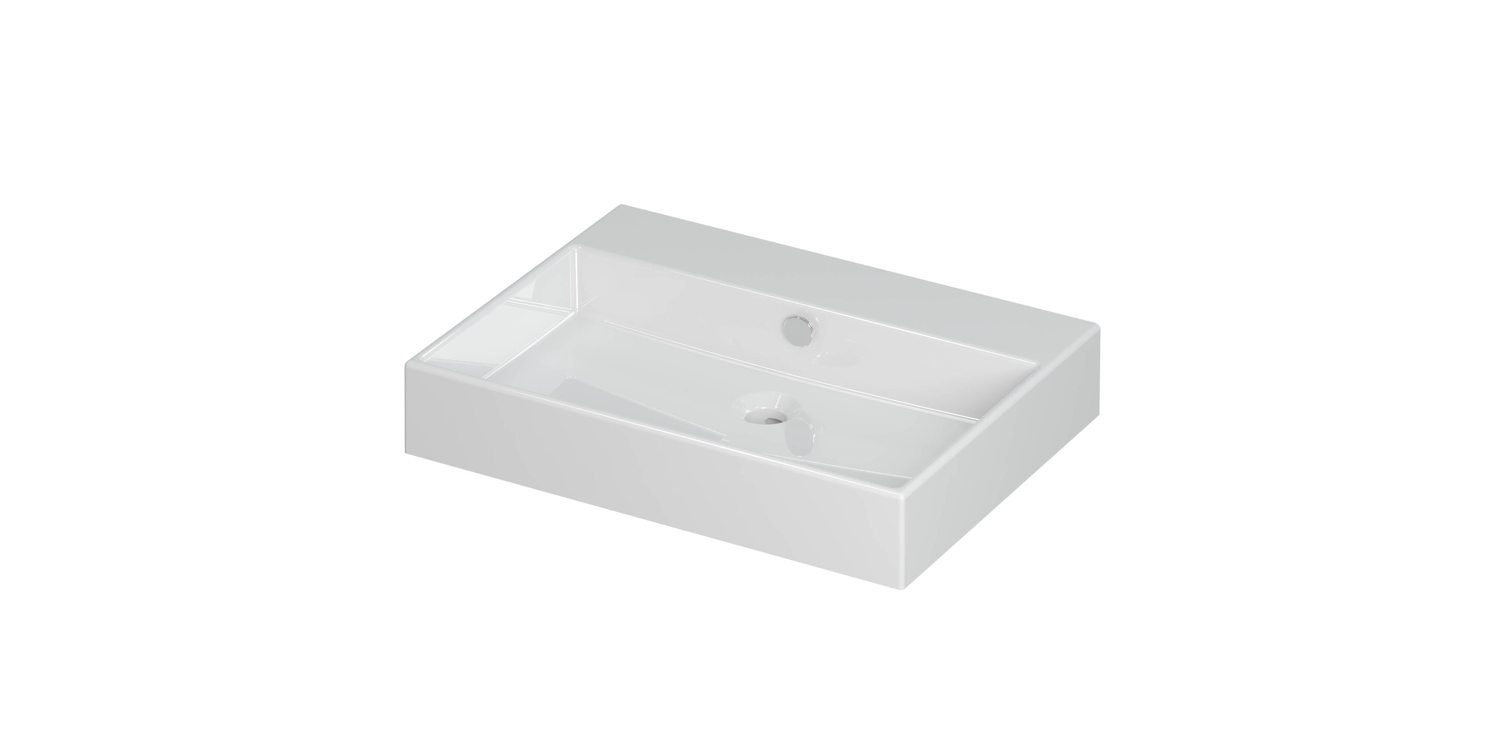 Ink Unlimited wastafel 60x45cm keramiek - zonder kraangat - glans wit