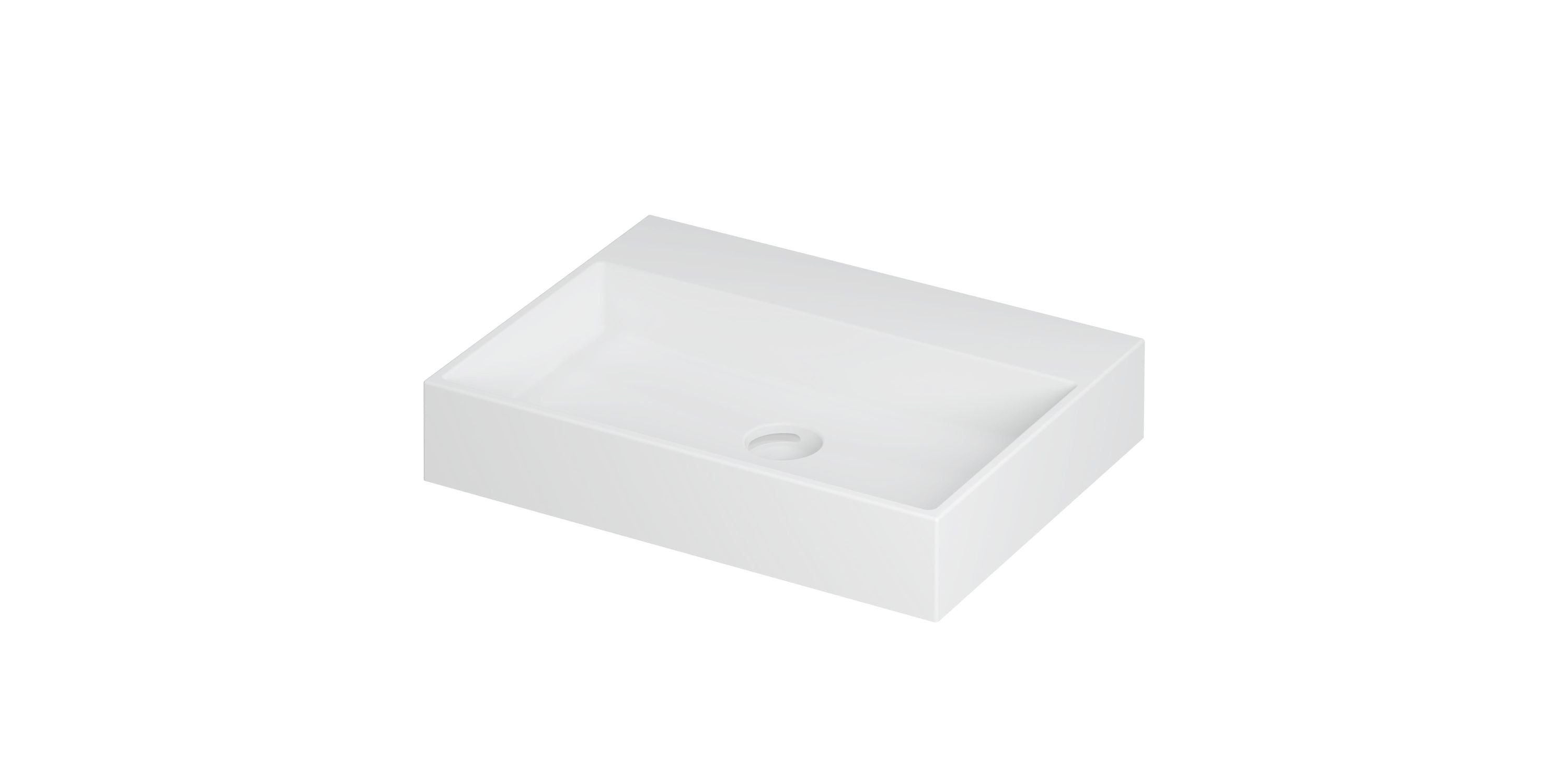 Ink United wastafel 60x45cm keramiek - zonder kraangat - mat wit