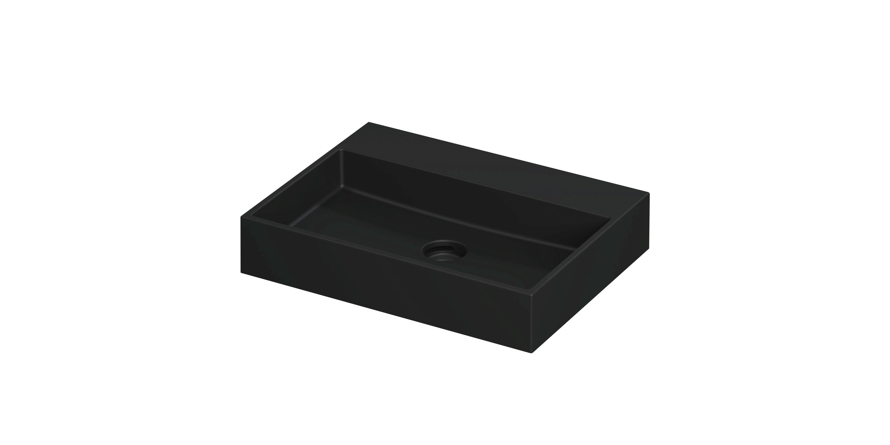 Ink United wastafel 60x45cm keramiek - zonder kraangat - mat zwart