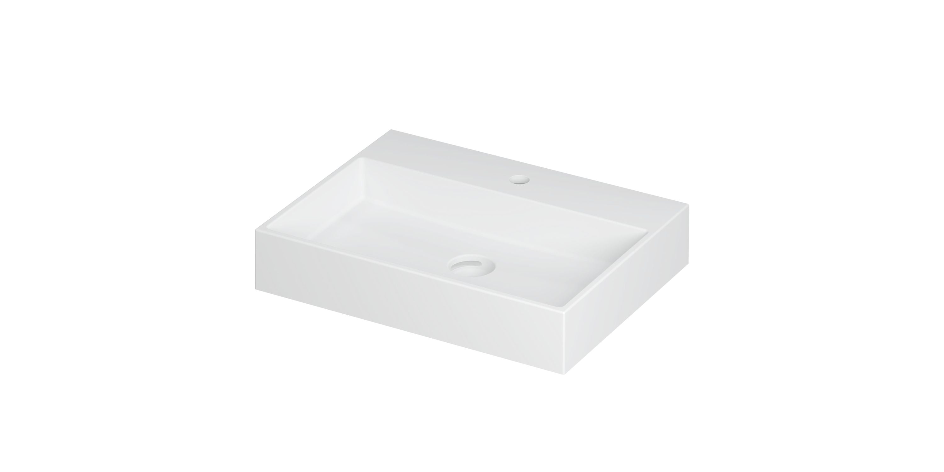 Ink United wastafel 60x45cm keramiek - 1 kraangat - mat wit