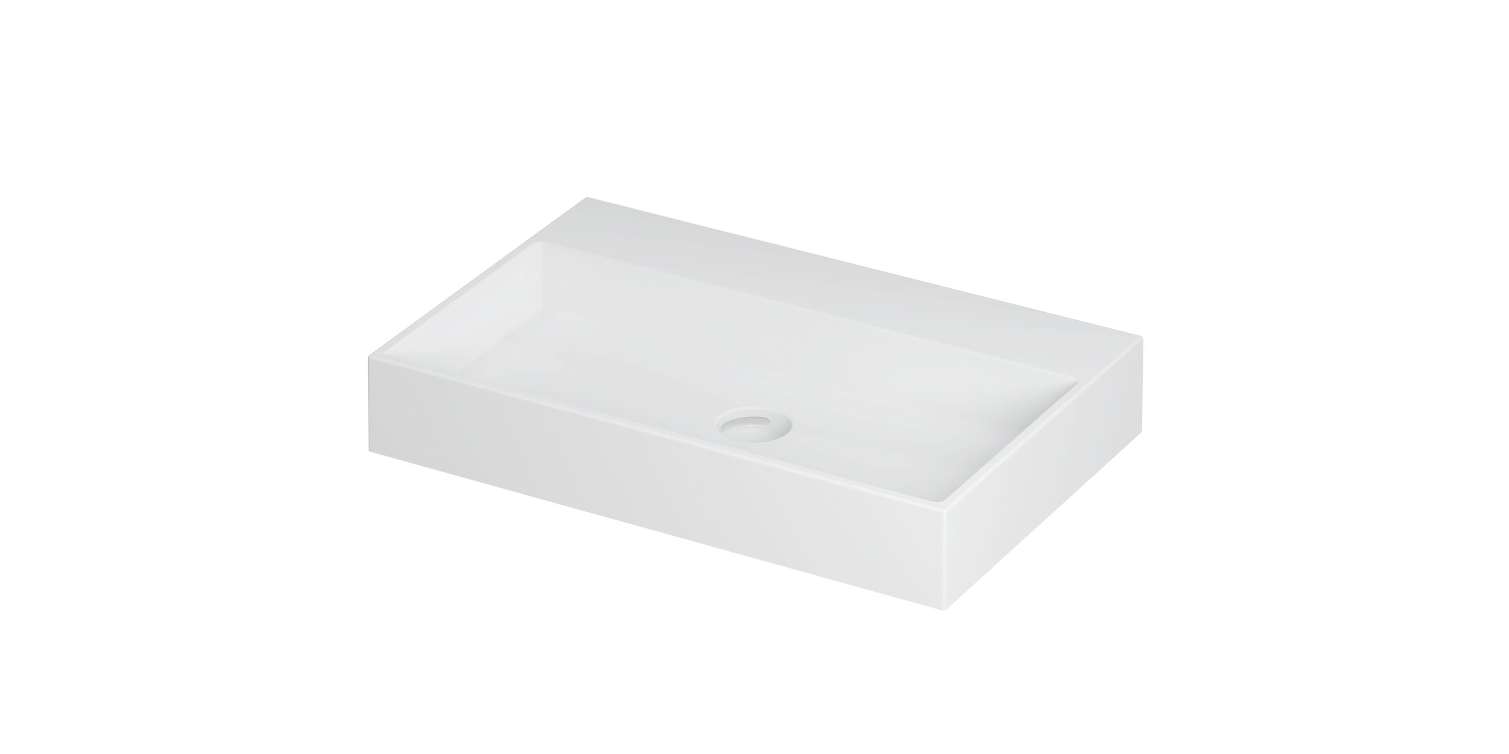 Ink United wastafel 70x45cm keramiek - zonder kraangat - mat wit