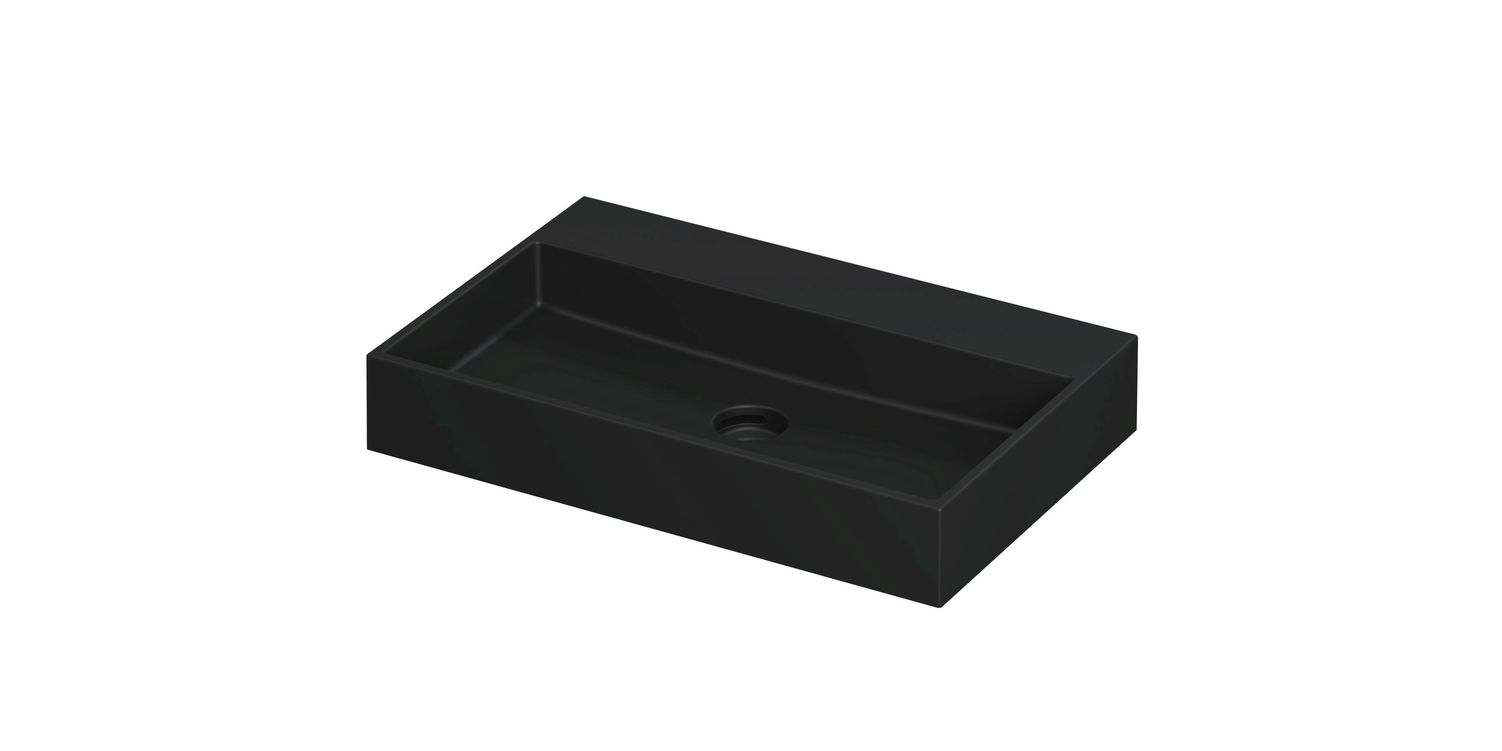Ink United wastafel 70x45cm keramiek - zonder kraangat - mat zwart