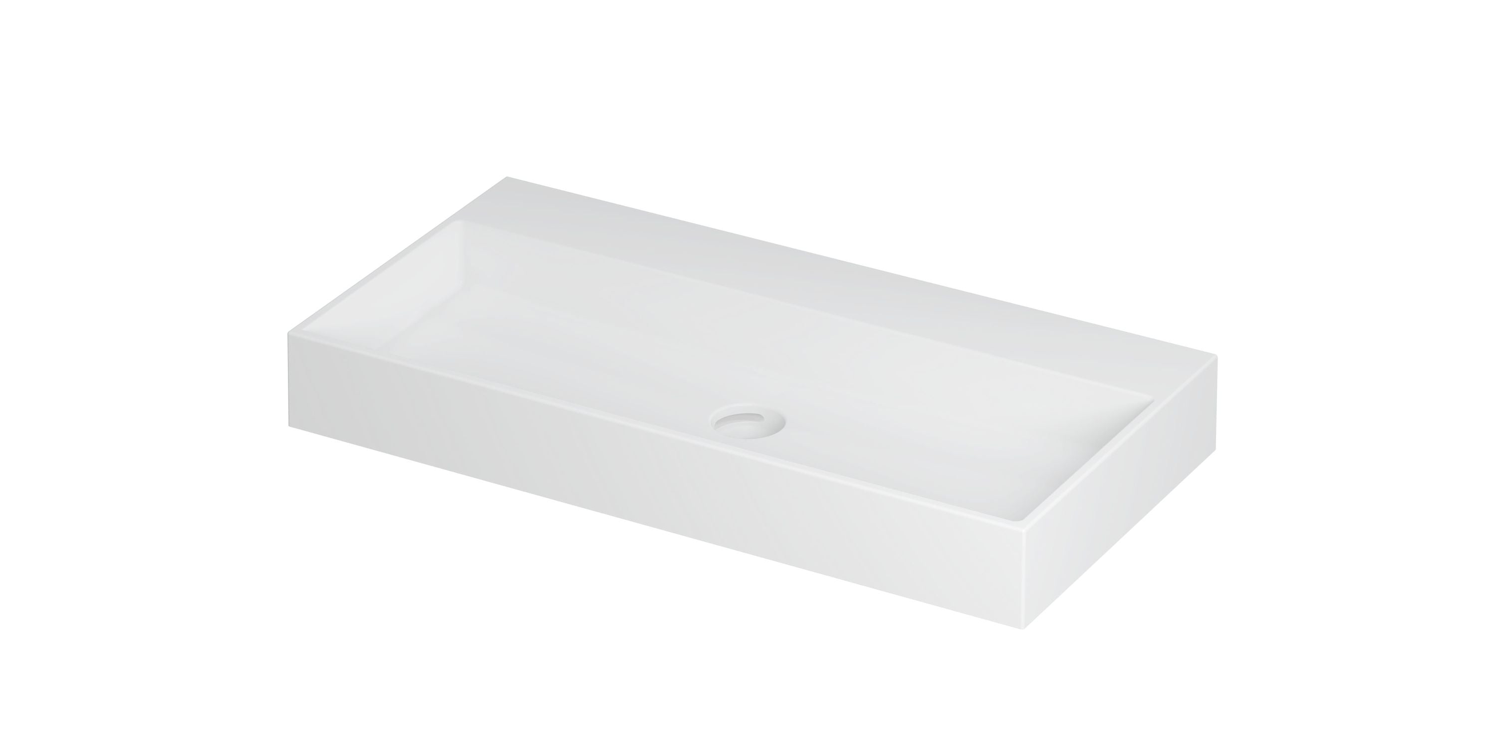Ink United wastafel 90x45cm keramiek - zonder kraangat - mat wit