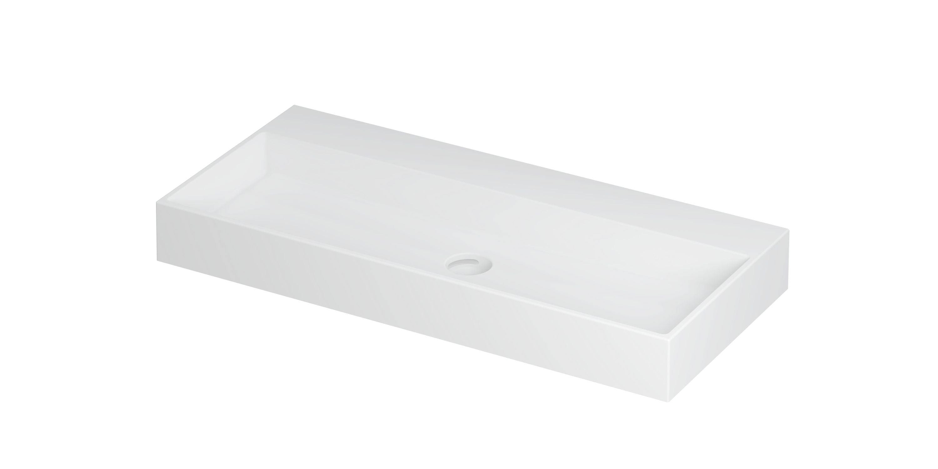 Ink United wastafel 100x45cm keramiek - centraal - zonder kraangat - mat wit