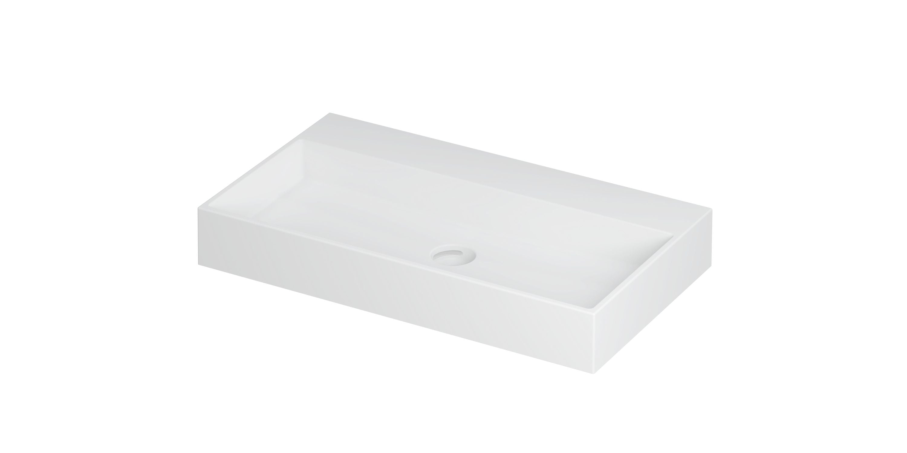 Ink United wastafel 80x45cm keramiek - zonder kraangat - mat wit