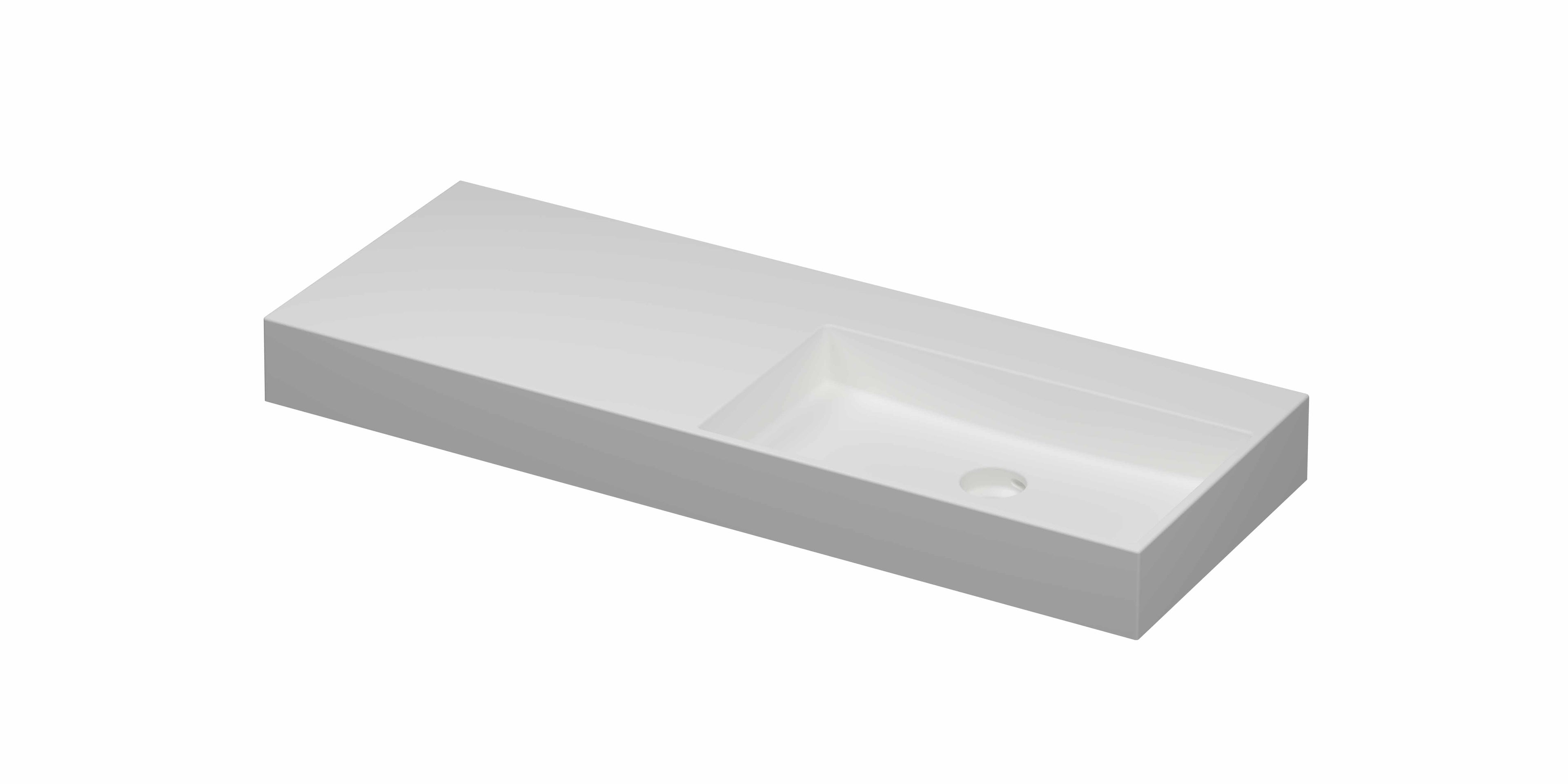 Ink United wastafel 120x45cm keramiek - rechts - zonder kraangat - mat wit