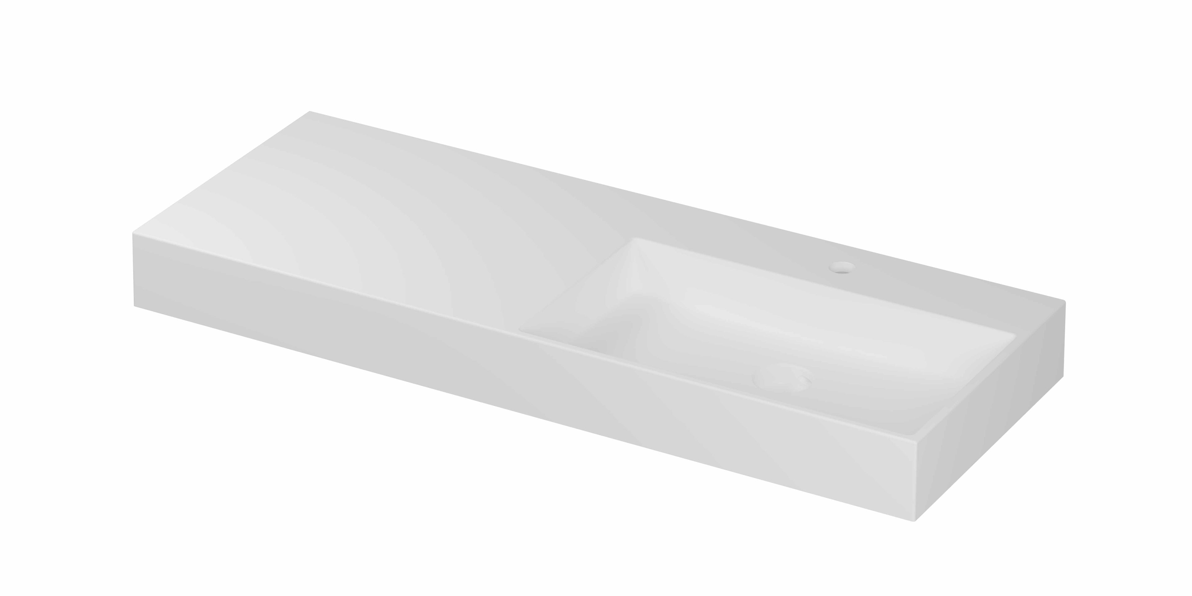 Ink United wastafel 120x45cm keramiek - rechts - 1 kraangat - mat wit