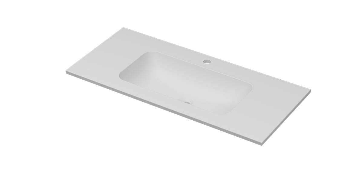 Ink Aspekt meubelwastafel 100x45cm keramiek - midden - 1 kraangat - mat wit