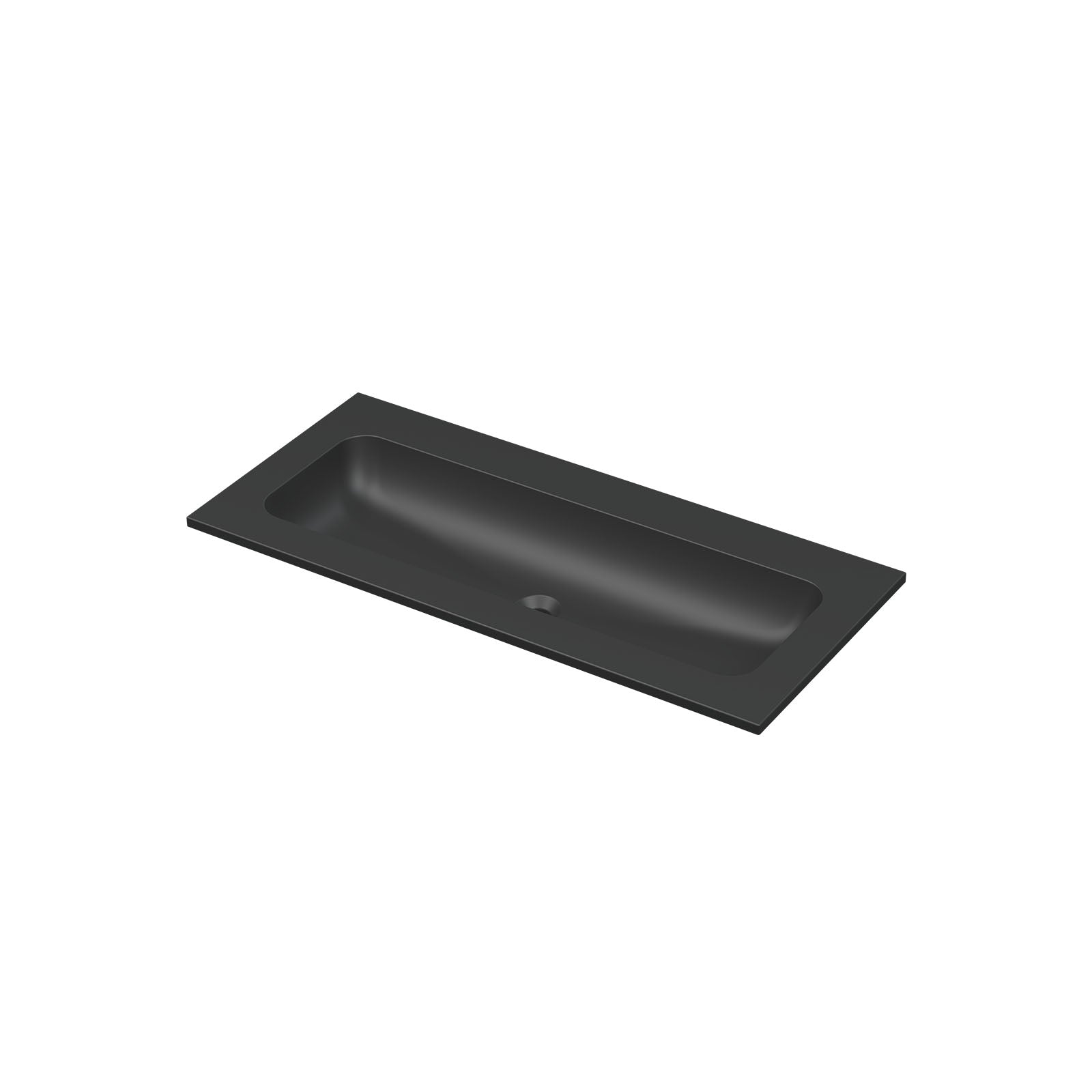 Ink Aspekt meubelwastafel 100x45cm keramiek - centraal - zonder kraangat - mat zwart