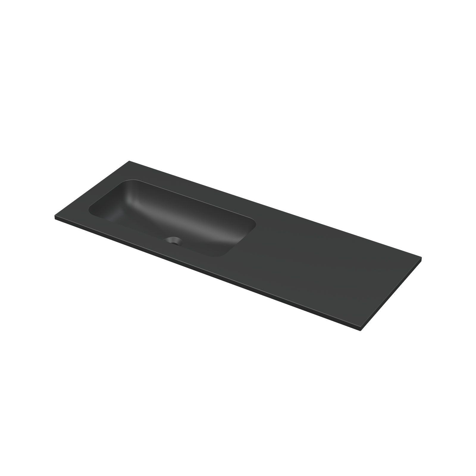 Ink Aspekt meubelwastafel 120x45cm keramiek - links - zonder kraangat - mat zwart