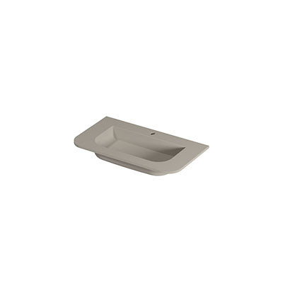 Ink Concept R Fora wastafel midden keramiek - 1 kraangat - 80x45cm - Mat creme cotton