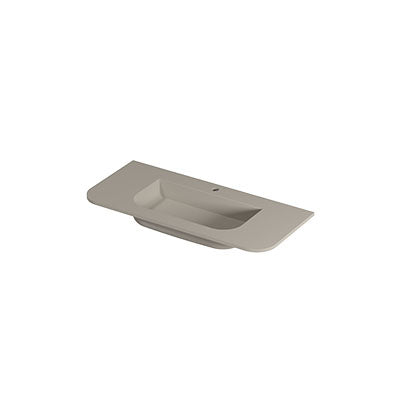 Ink Concept R Fora wastafel midden keramiek - 1 kraangat - 100x45cm - Mat creme cotton