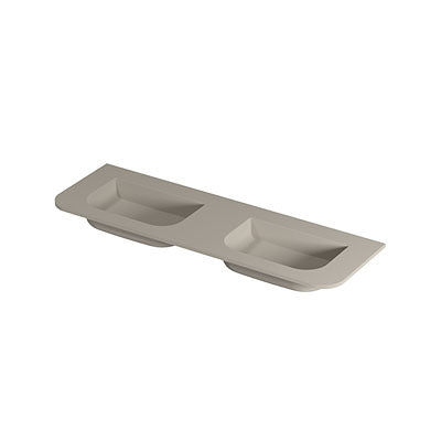 Ink Concept R Fora wastafel dubbel keramiek - zonder kraangat- 140x45cm - Mat creme cotton