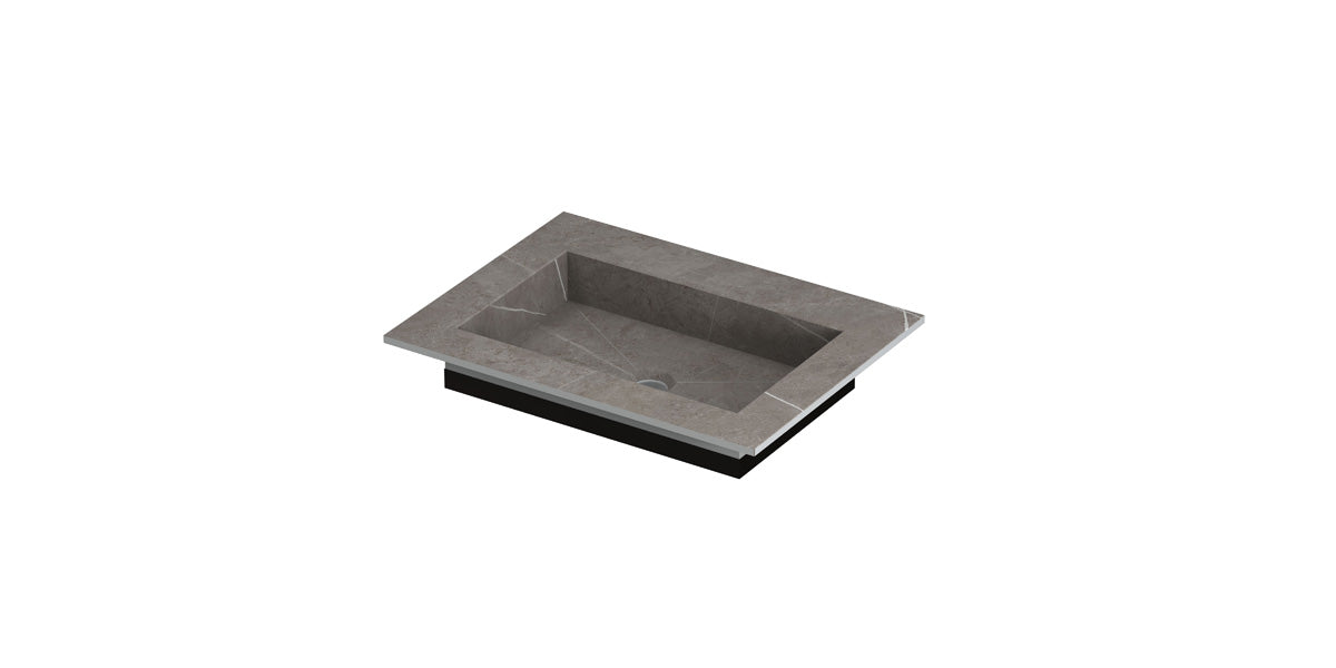 Ink Post meubelwastafel 60x45cm keramische slab - zonder kraangat - armani grey mat