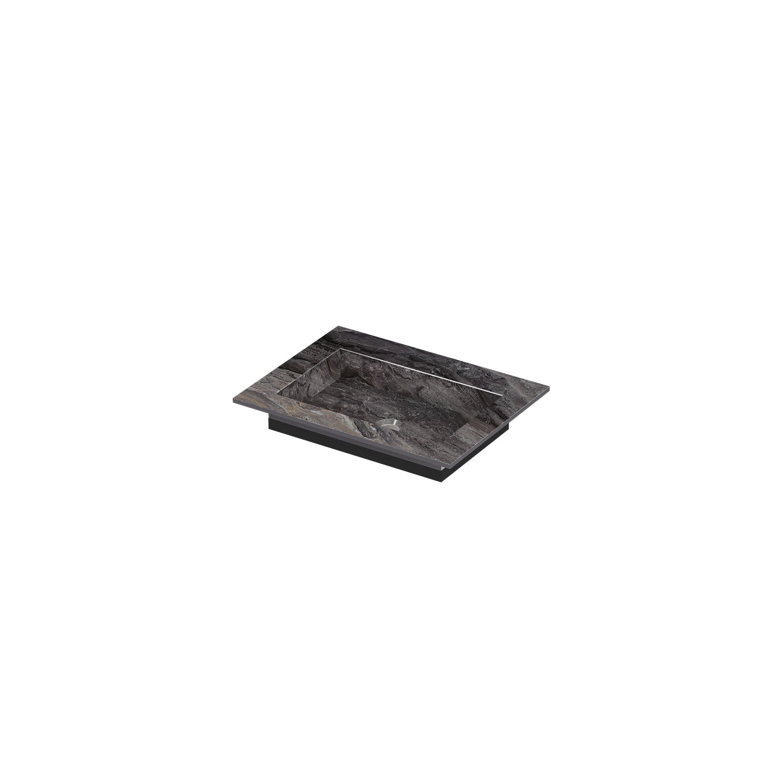 Ink Post meubelwastafel 60x45cm keramische slab - zonder kraangat - Venice Brown Glossy