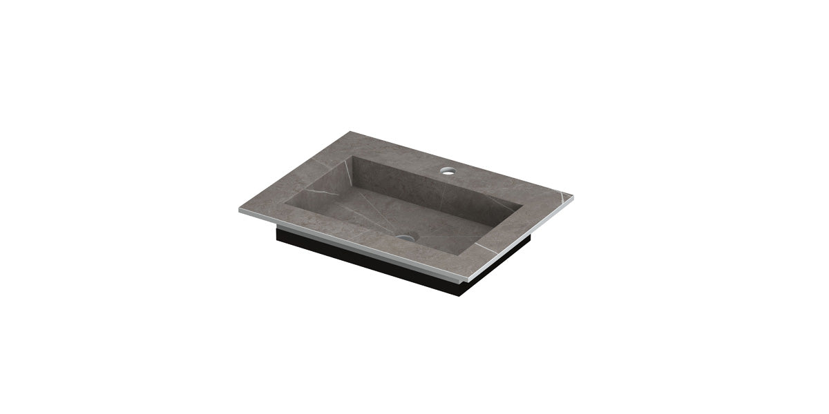 Ink Post meubelwastafel 60x45cm keramische slab - 1 kraangat - armani grey mat
