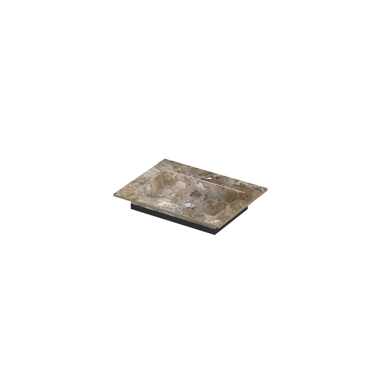 Ink Post meubelwastafel 60x45cm keramische slab - 1 kraangat - Earth Glossy