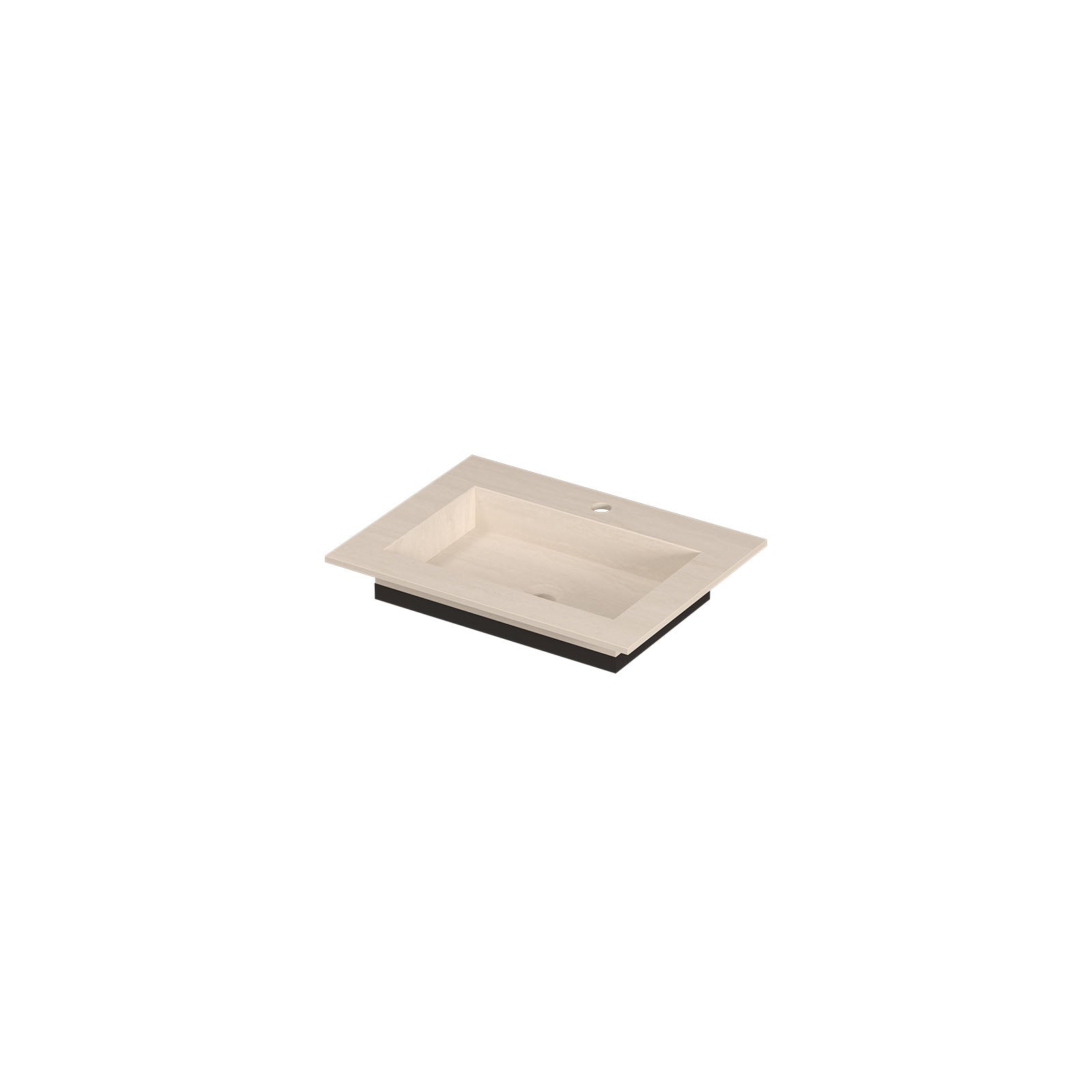 Ink Post meubelwastafel 60x45cm keramische slab - 1 kraangat - travertin mat