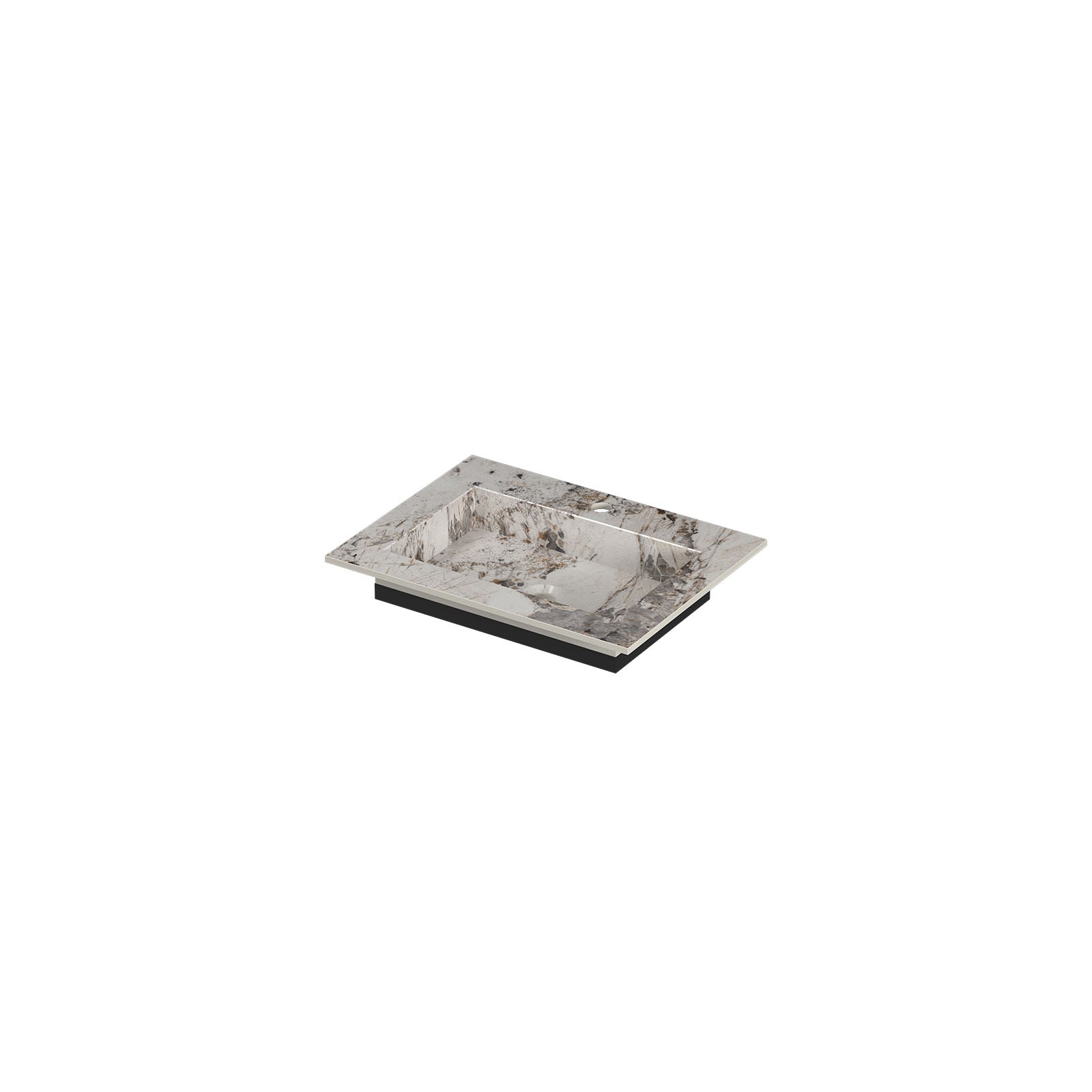 Ink Post meubelwastafel 60x45cm keramische slab - 1 kraangat - Island Glossy