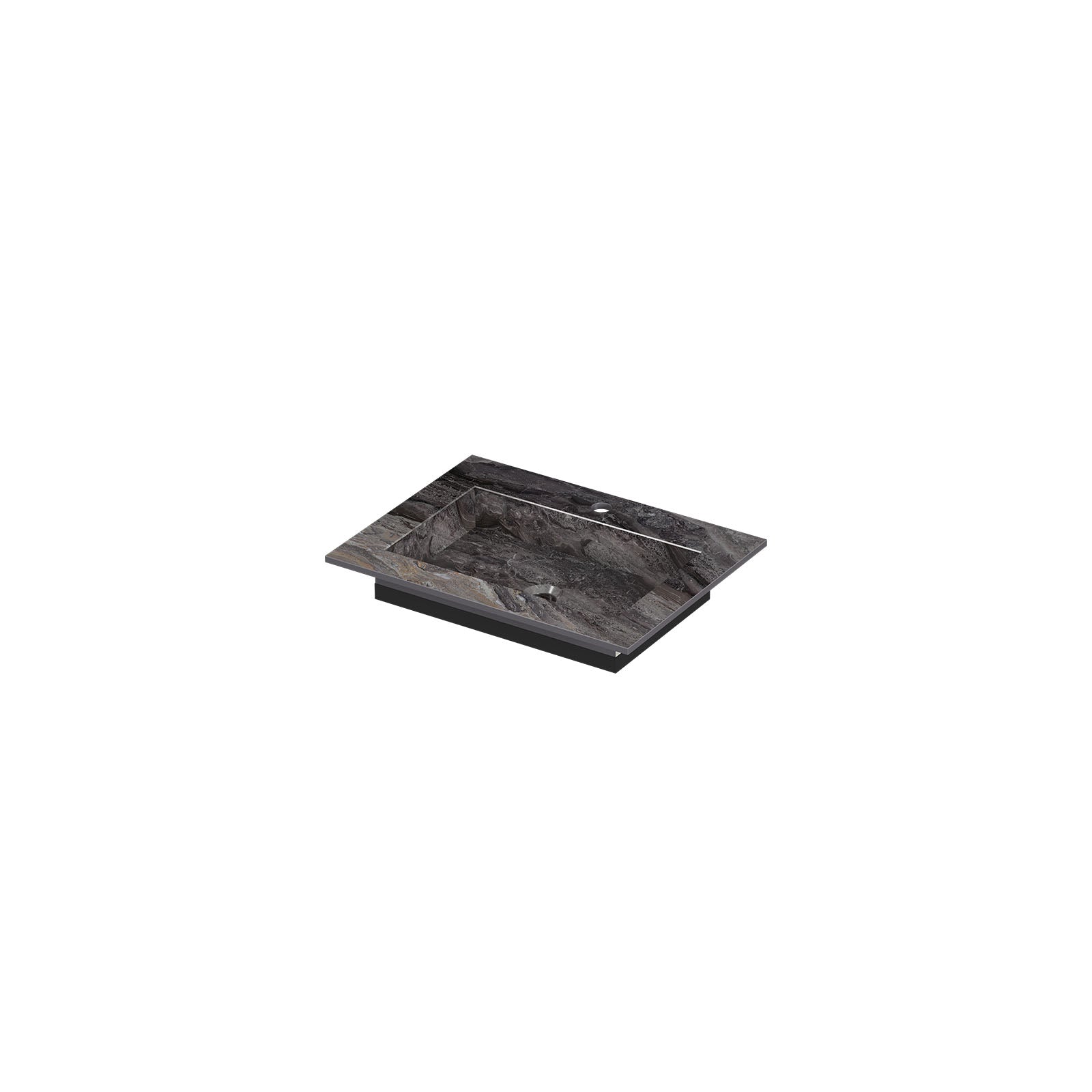 Ink Post meubelwastafel 60x45cm keramische slab - 1 kraangat - Venice Brown Glossy