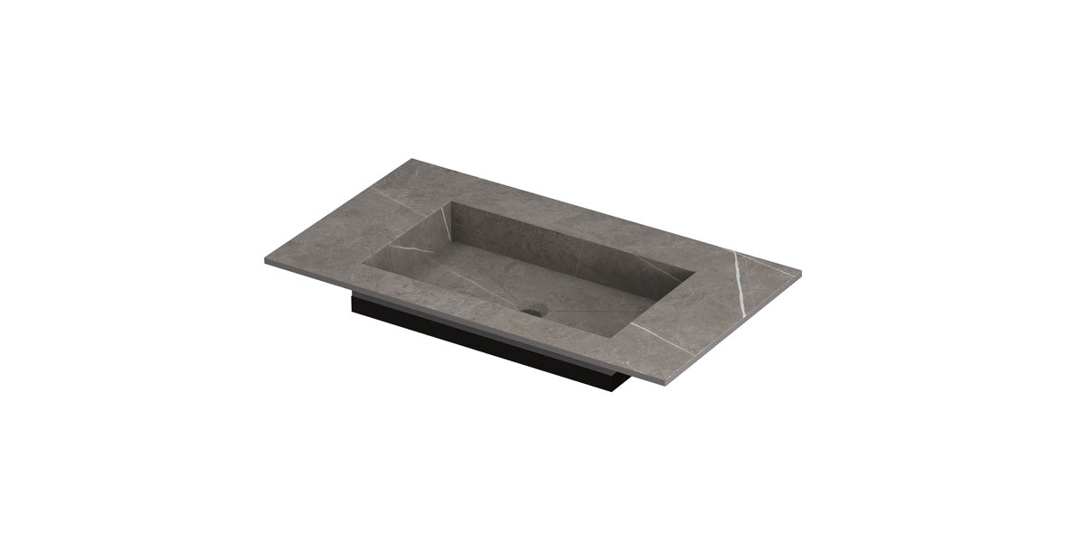 Ink Post meubelwastafel 80x45cm keramische slab - zonder kraangat - armani grey mat