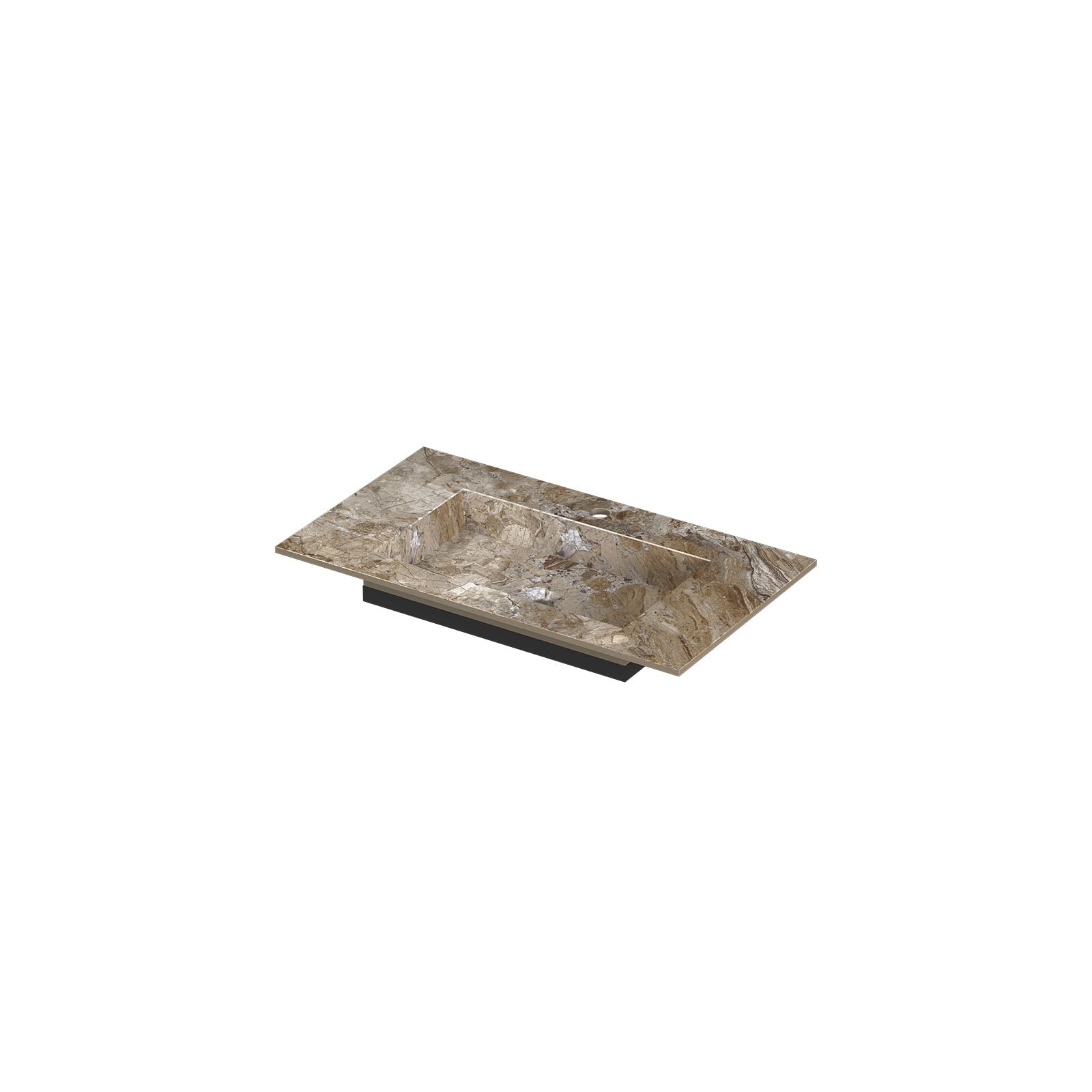 Ink Post meubelwastafel 120x45cm keramische slab - links - 1 kraangat  - Earth Glossy