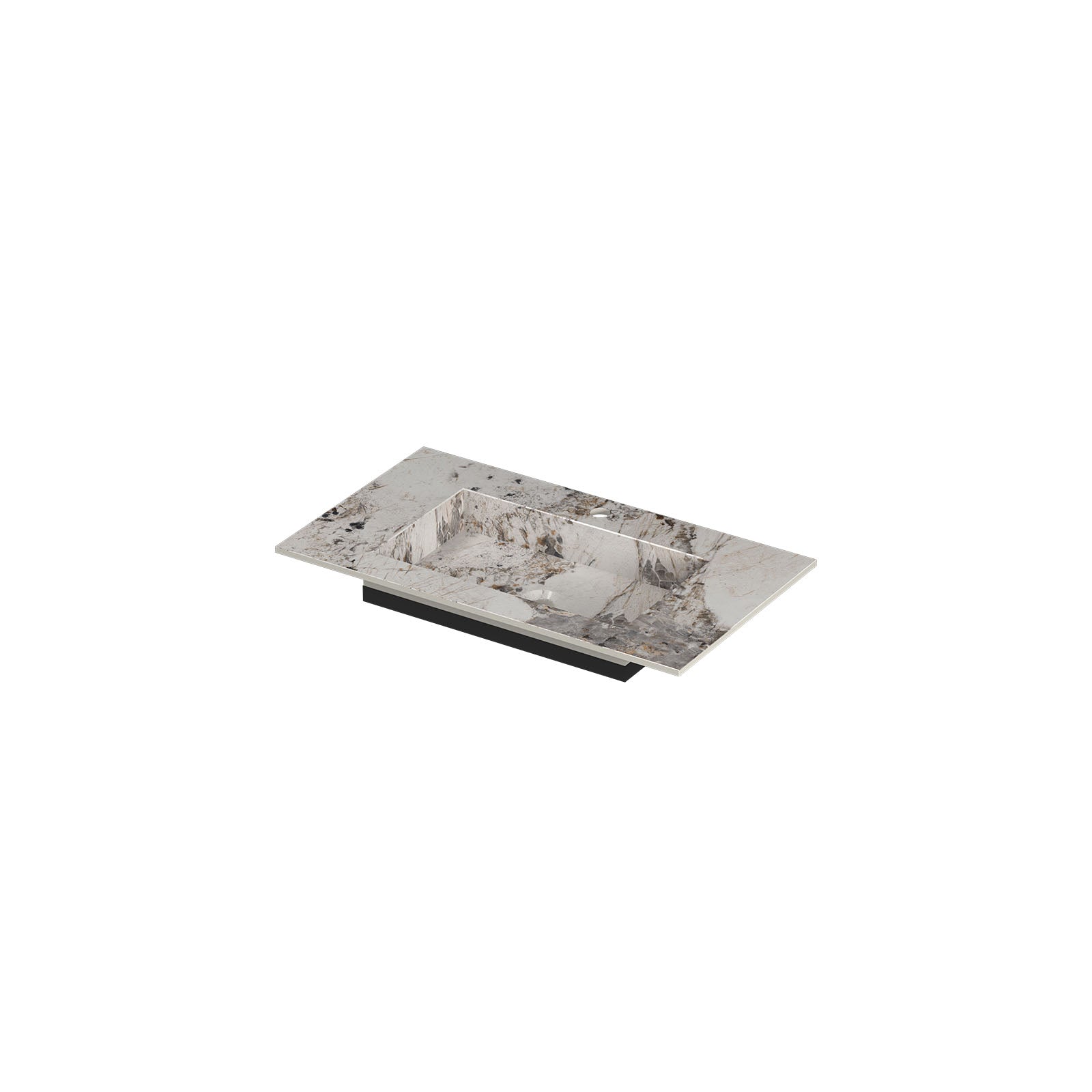 Ink Post meubelwastafel 80x45cm keramische slab - 1 kraangat - Island Glossy