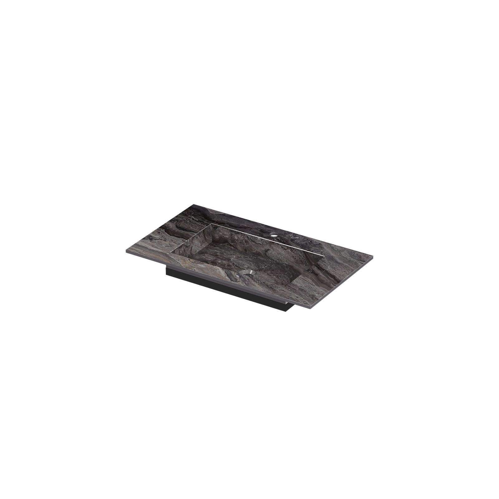 Ink Post meubelwastafel 80x45cm keramische slab - 1 kraangat - Venice Brown Glossy