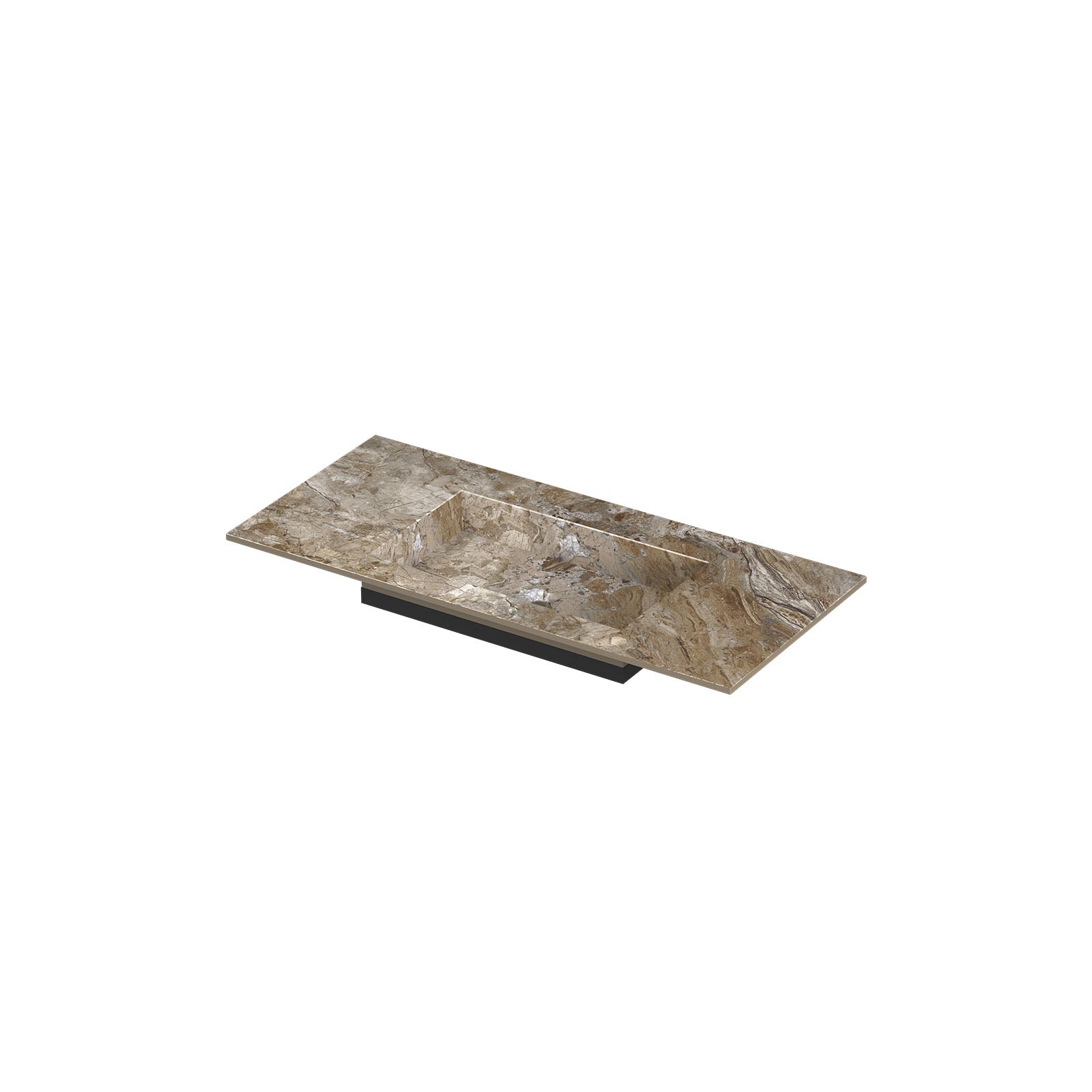 Ink Post meubelwastafel 100x45cm keramische slab - midden - zonder kraangat - Earth Glossy