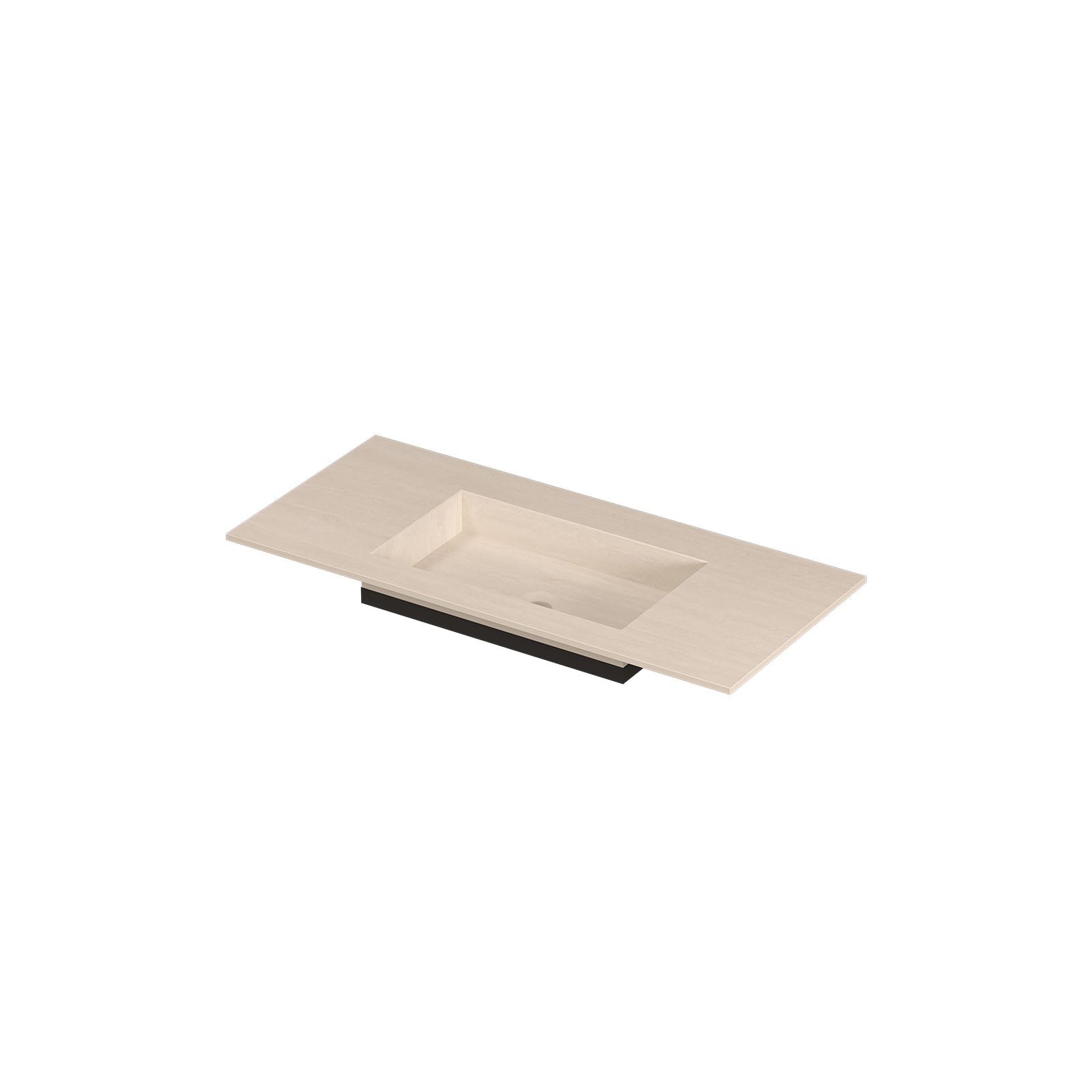 Ink Post meubelwastafel 100x45cm keramische slab - midden - zonder kraangat - travertin mat