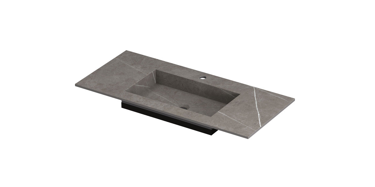 Ink Post meubelwastafel 100x45cm keramische slab - midden - 1 kraangat - armani grey mat