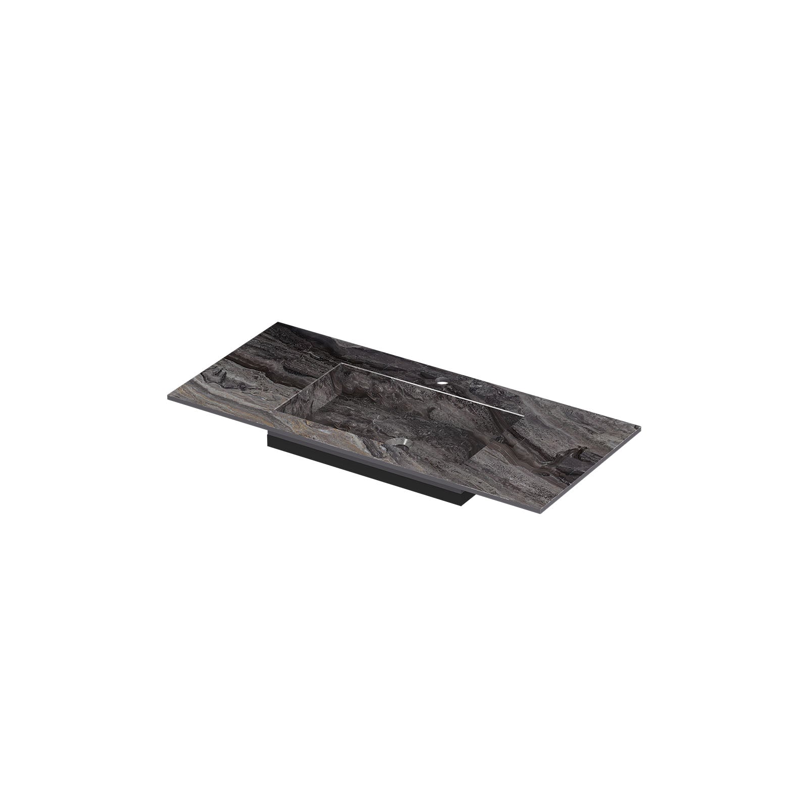 Ink Post meubelwastafel 100x45cm keramische slab - midden - 1 kraangat - Venice Brown Glossy