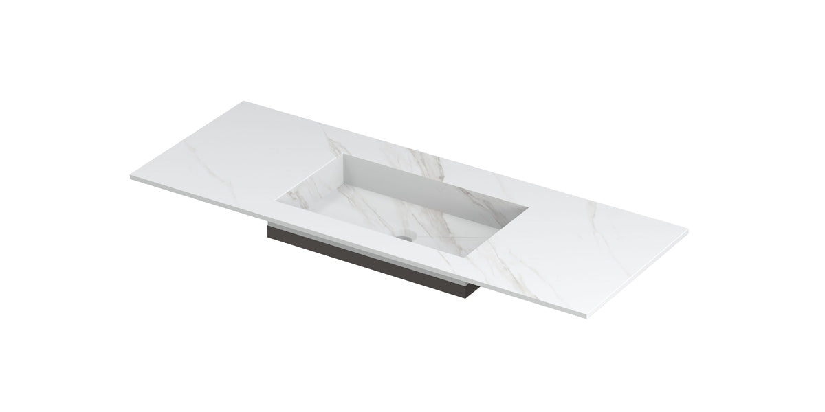 Ink Post meubelwastafel 120x45cm keramische slab - midden - zonder kraangat - calacatta mat