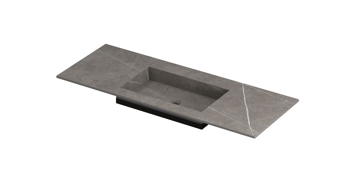 Ink Post meubelwastafel 120x45cm keramische slab - midden - zonder kraangat - armani grey mat