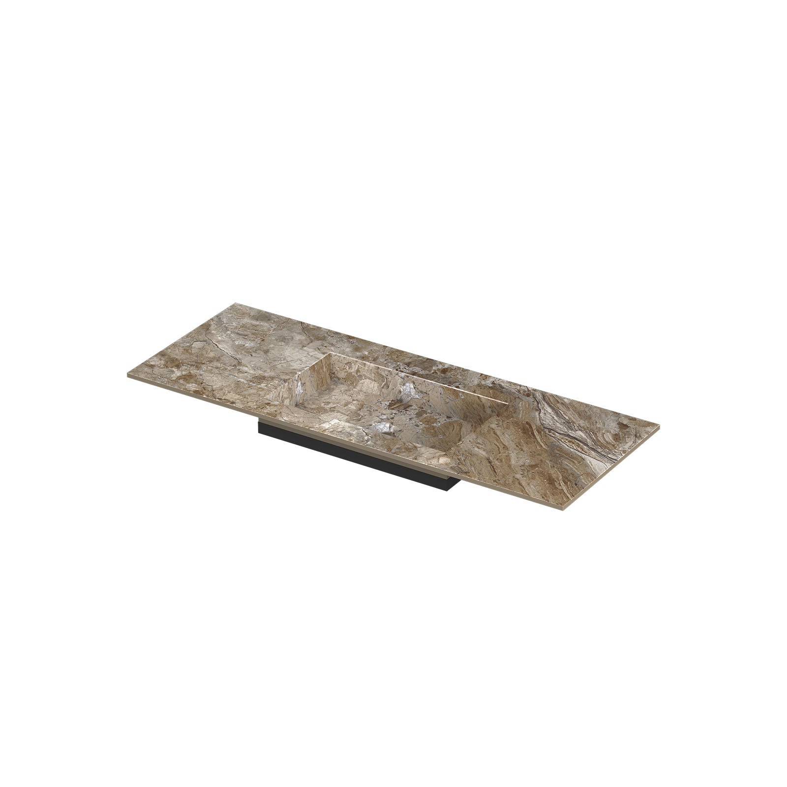 Ink Post meubelwastafel 120x45cm keramische slab - midden - zonder kraangat - Earth Glossy