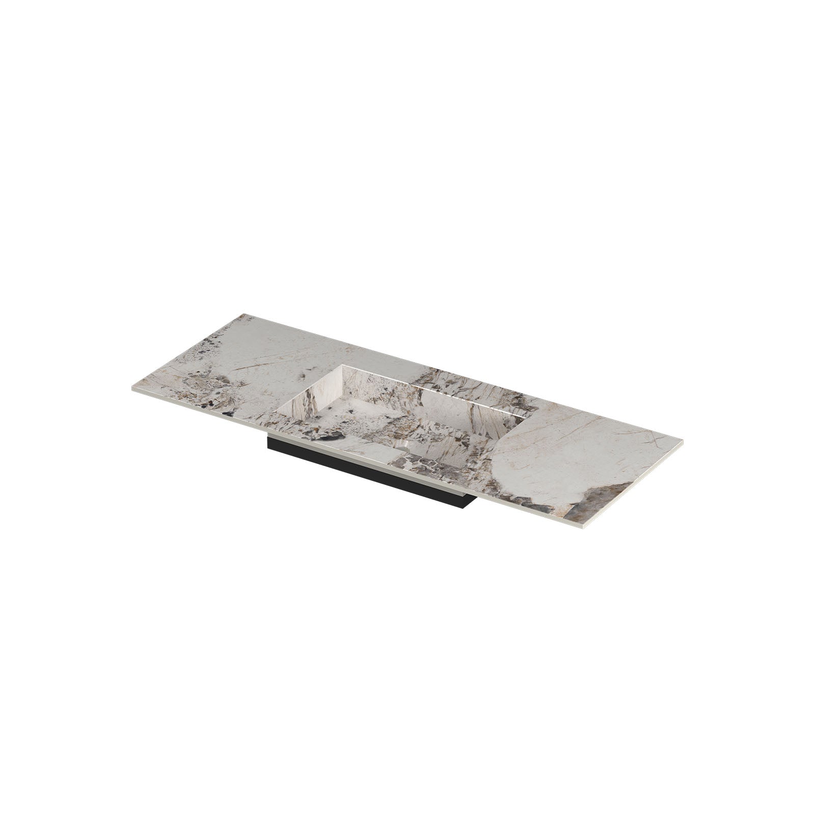 Ink Post meubelwastafel 120x45cm keramische slab - midden - zonder kraangat - Island Glossy