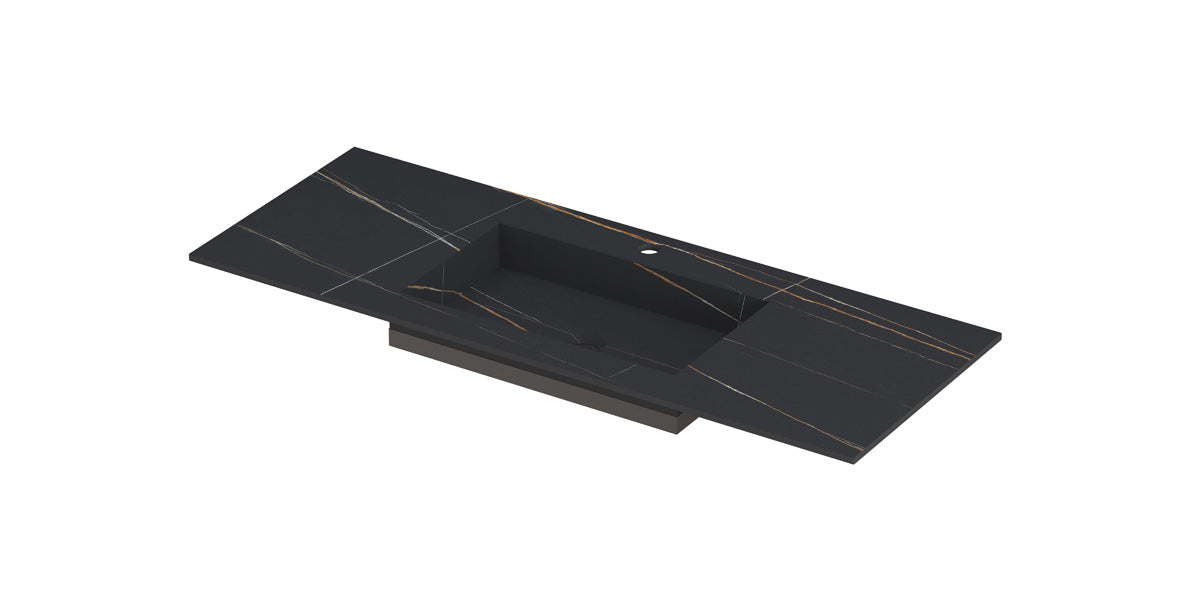 Ink Post meubelwastafel 120x45cm keramische slab - midden - 1 kraangat - lauren black mat
