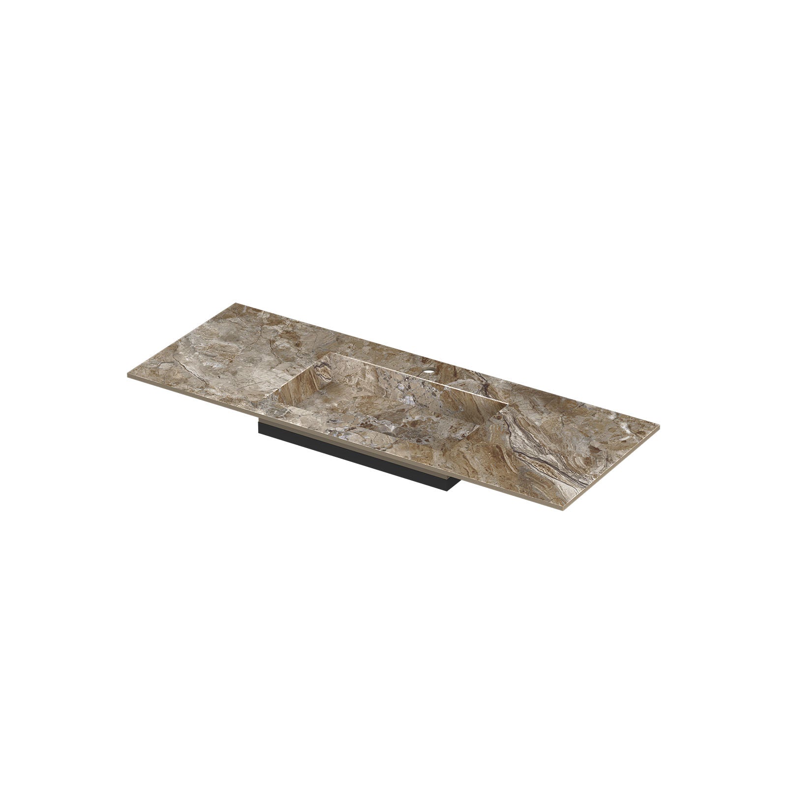 Ink Post meubelwastafel 120x45cm keramische slab - midden - 1 kraangat - Earth Glossy