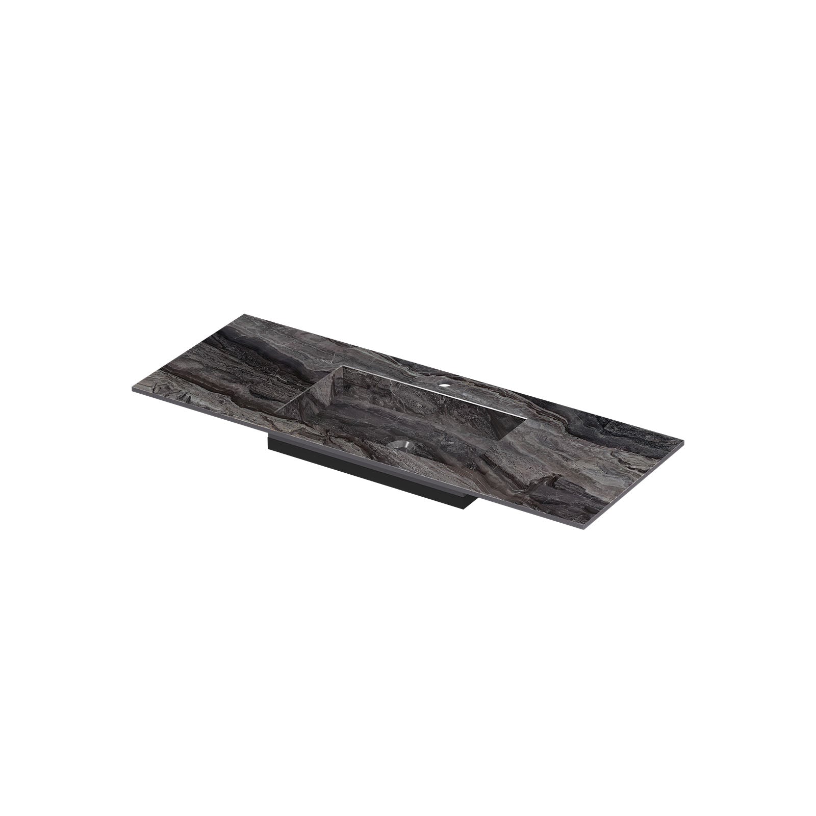 Ink Post meubelwastafel 120x45cm keramische slab - midden - 1 kraangat - Venice Brown Glossy