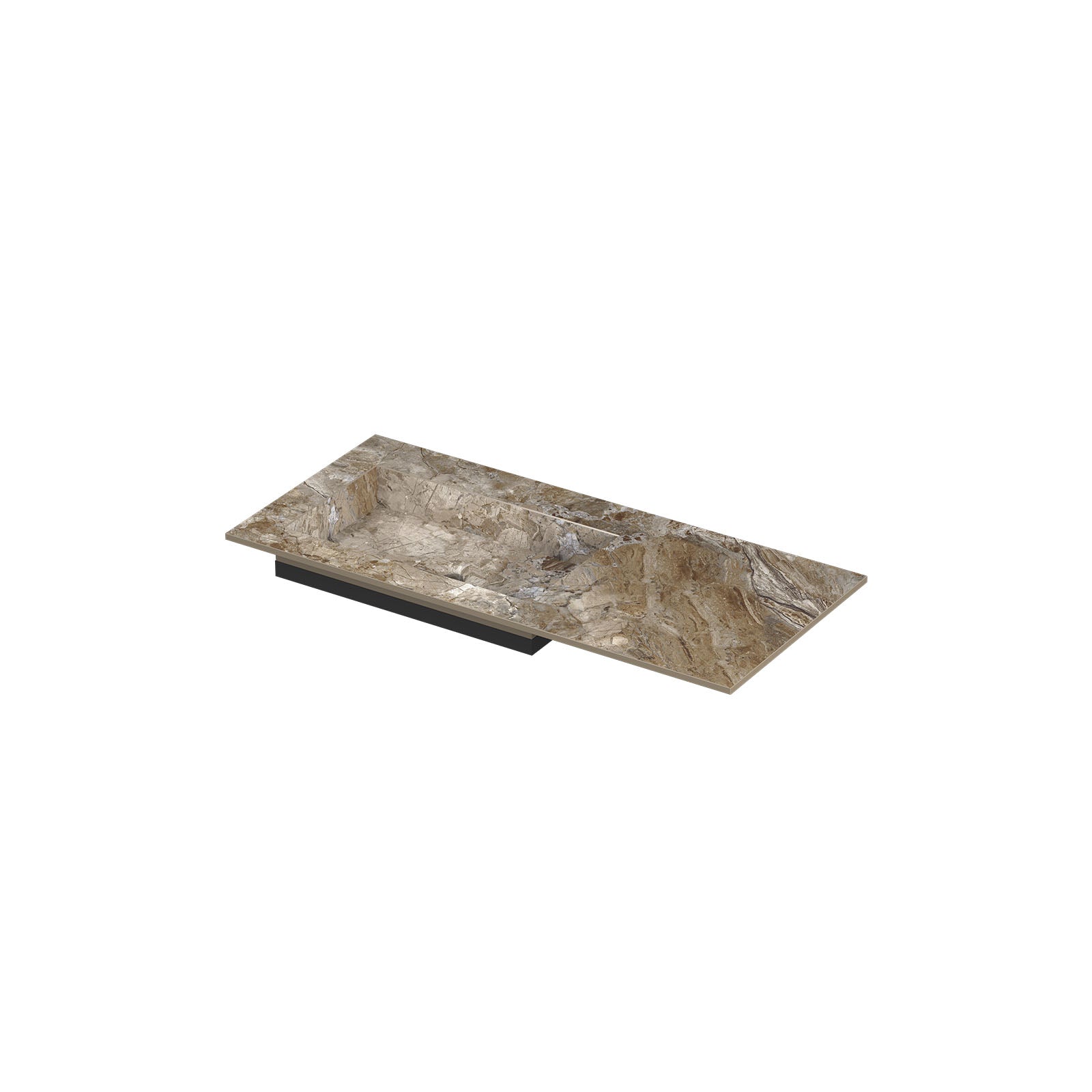 Ink Post meubelwastafel 100x45cm keramische slab - links - zonder kraangat - Earth Glossy