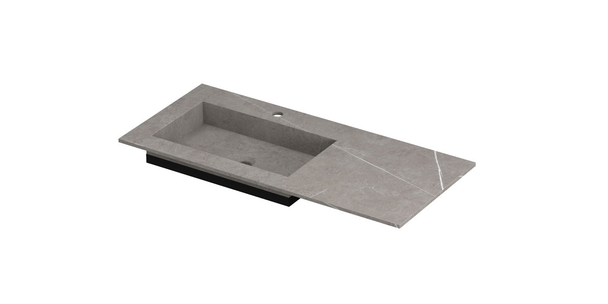 Ink Post meubelwastafel 100x45cm keramische slab - links - 1 kraangat - armani grey mat