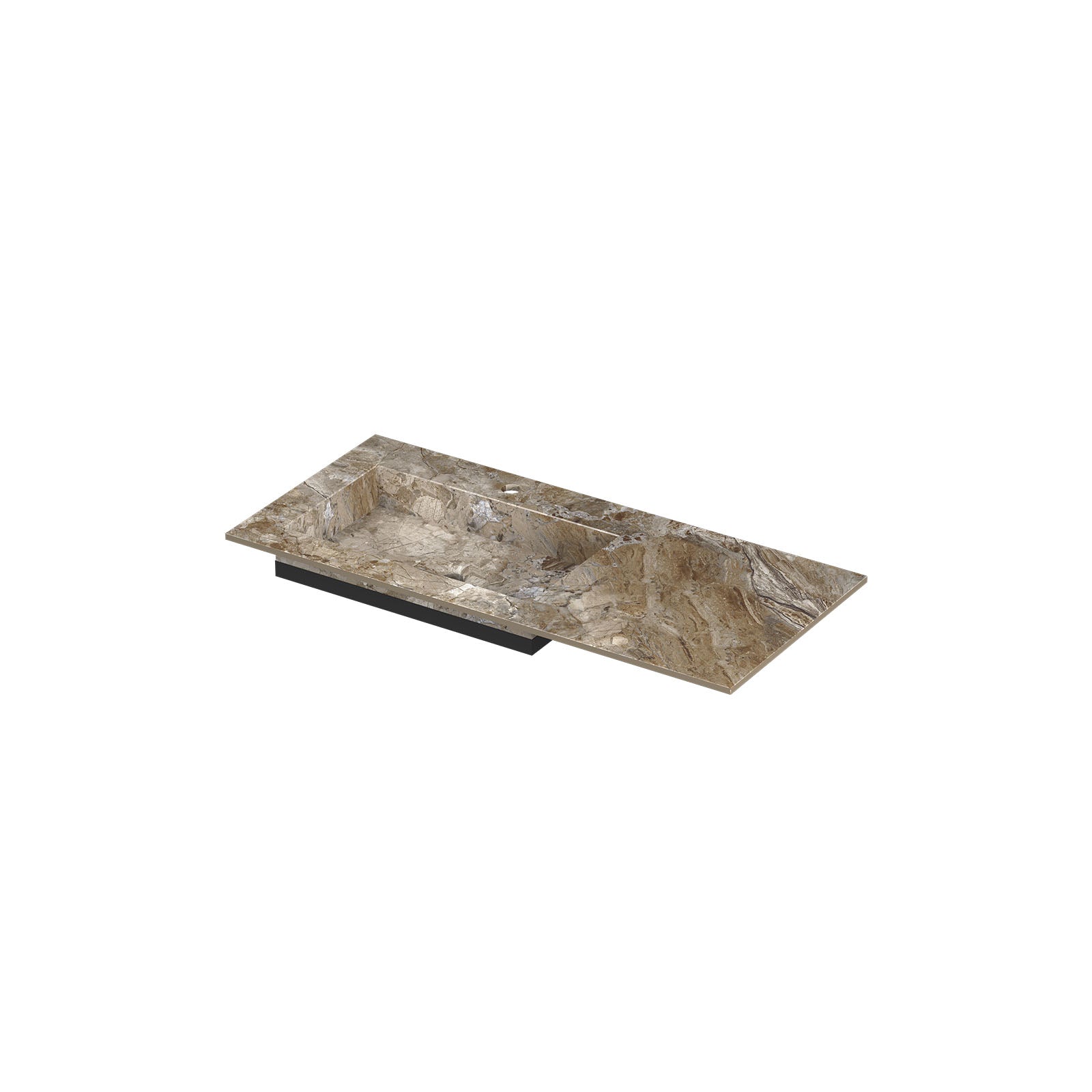 Ink Post meubelwastafel 100x45cm keramische slab - links - 1 kraangat - Earth Glossy