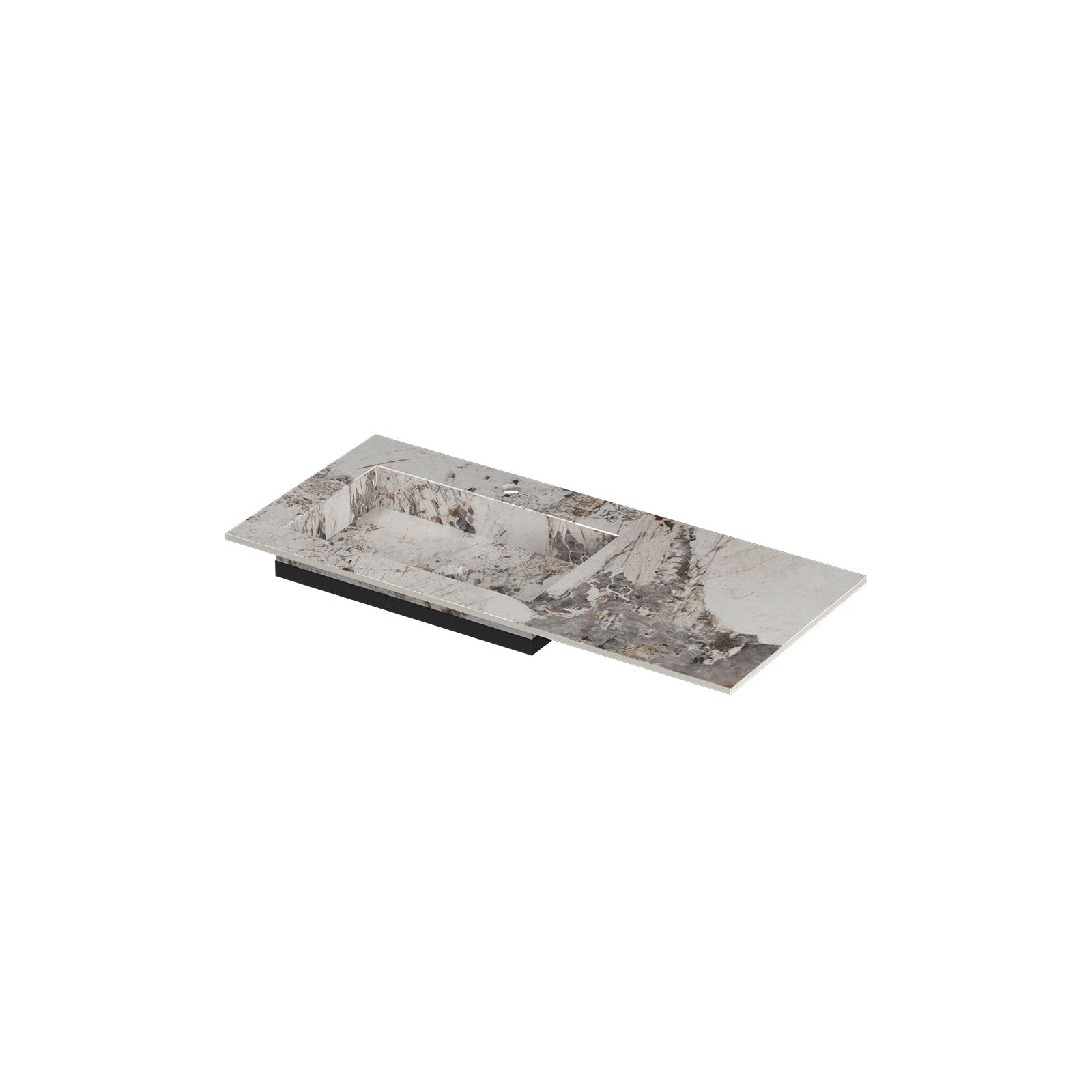 Ink Post meubelwastafel 100x45cm keramische slab - links - 1 kraangat - Island Glossy