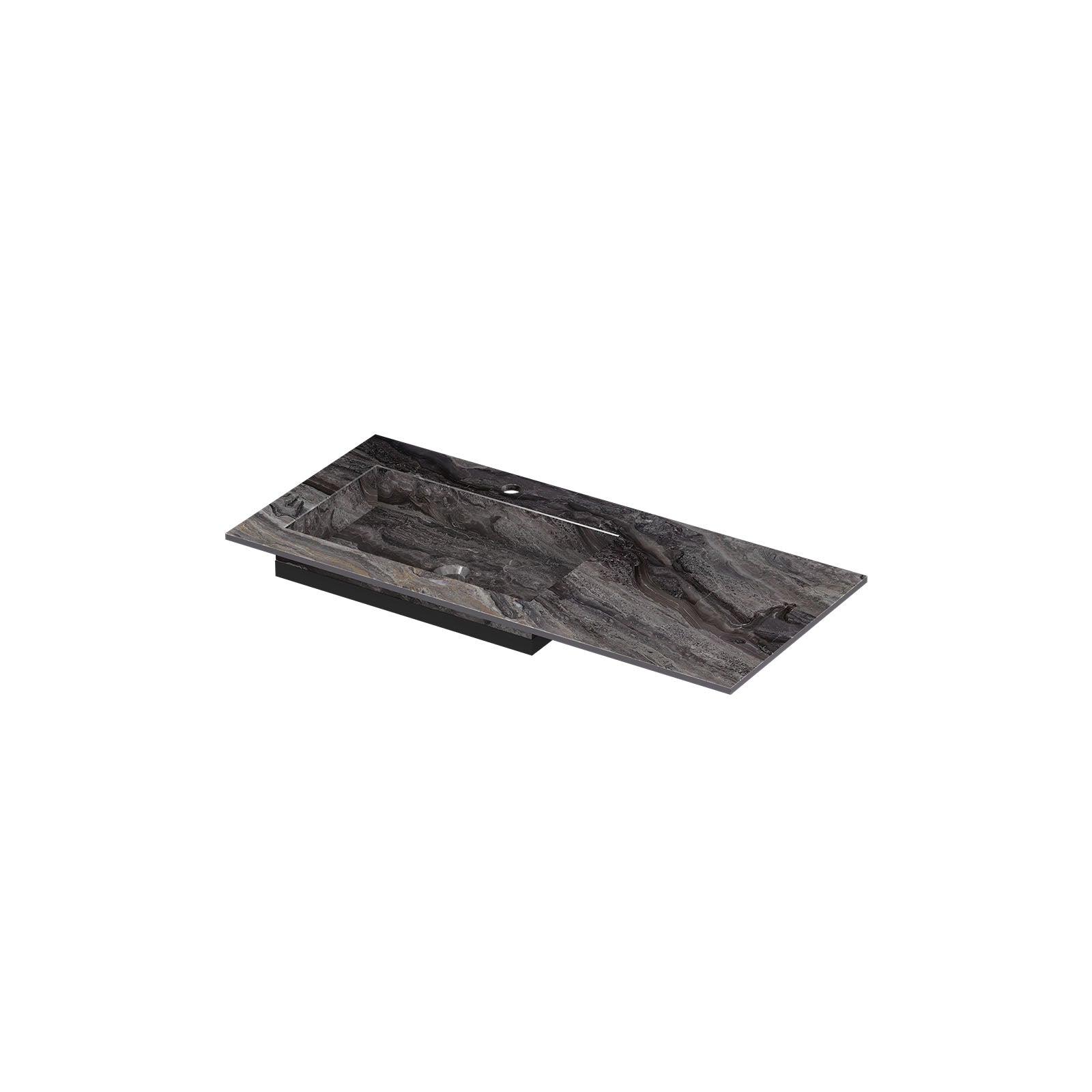 Ink Post meubelwastafel 100x45cm keramische slab - links - 1 kraangat - Venice Brown Glossy