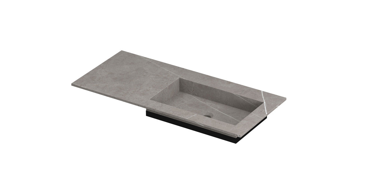 Ink Post meubelwastafel 100x45cm keramische slab - rechts - zonder kraangat - armani grey mat