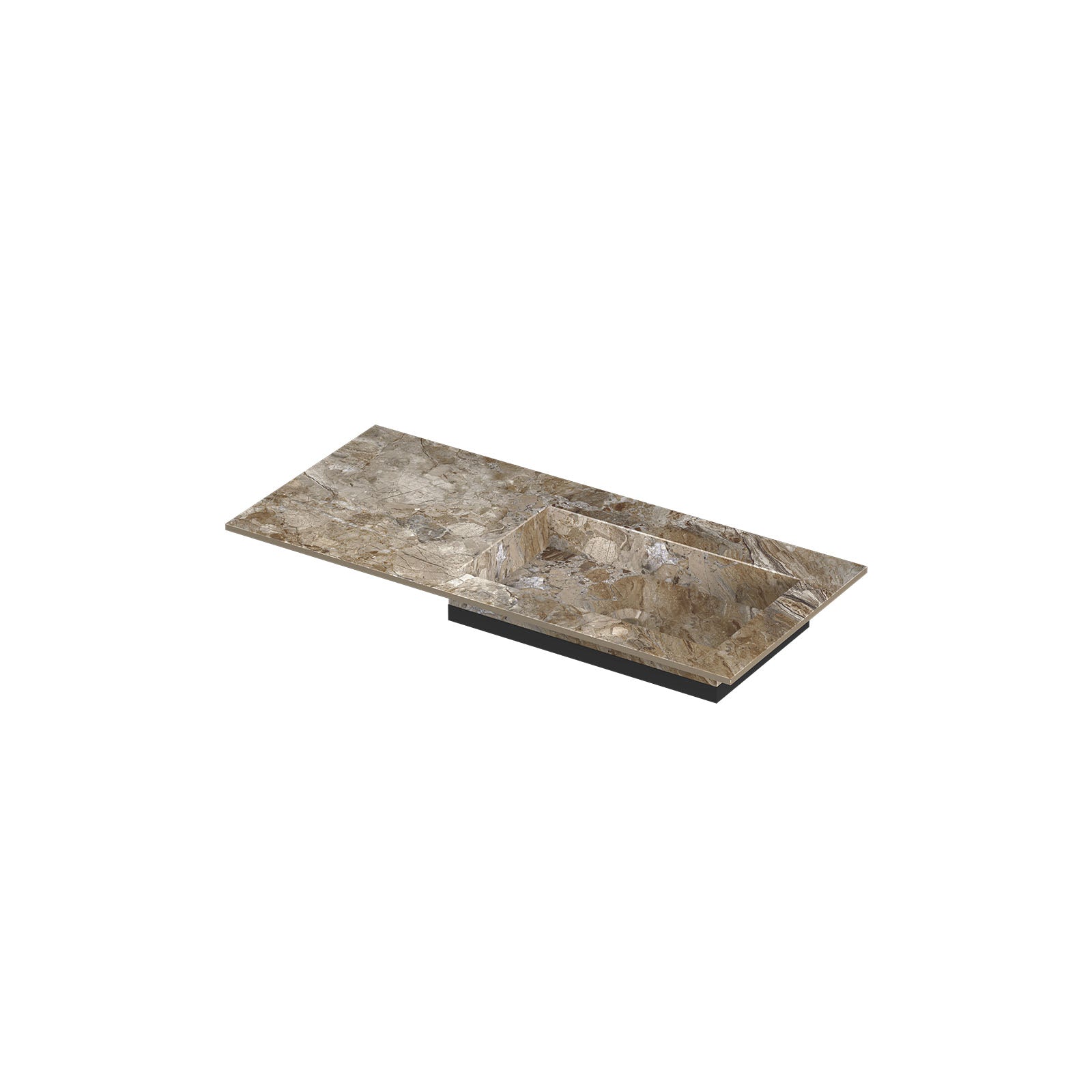 Ink Post meubelwastafel 100x45cm keramische slab - rechts - zonder kraangat - Earth Glossy