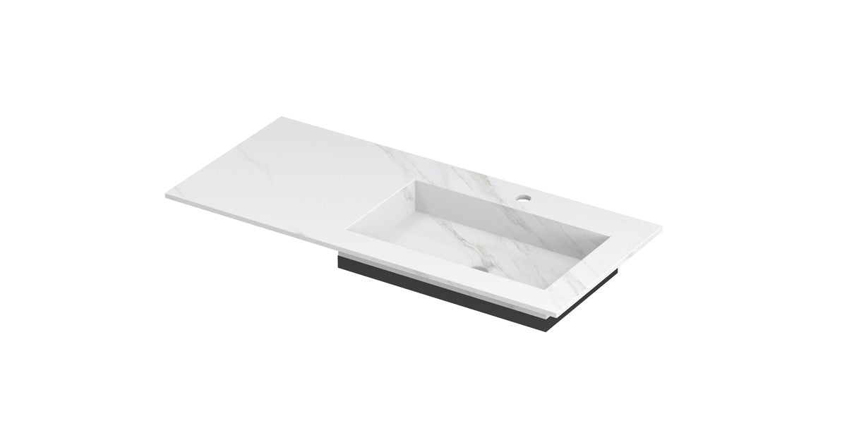 Ink Post meubelwastafel 100x45cm keramische slab - rechts - 1 kraangat - calacatta mat