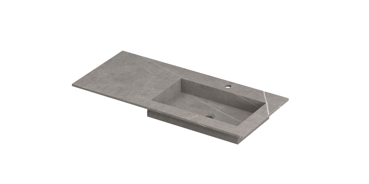 Ink Post meubelwastafel 100x45cm keramische slab - rechts - 1 kraangat - armani grey mat