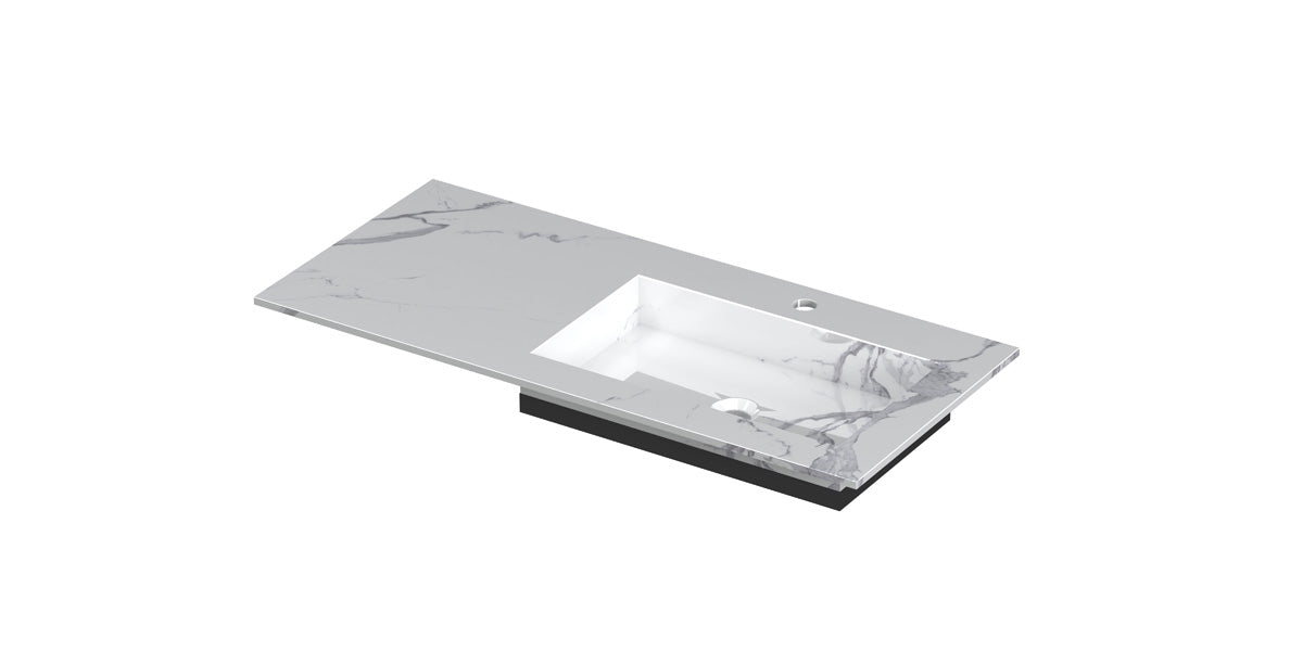 Ink Post meubelwastafel 100x45cm keramische slab - rechts - 1 kraangat - statuario glans