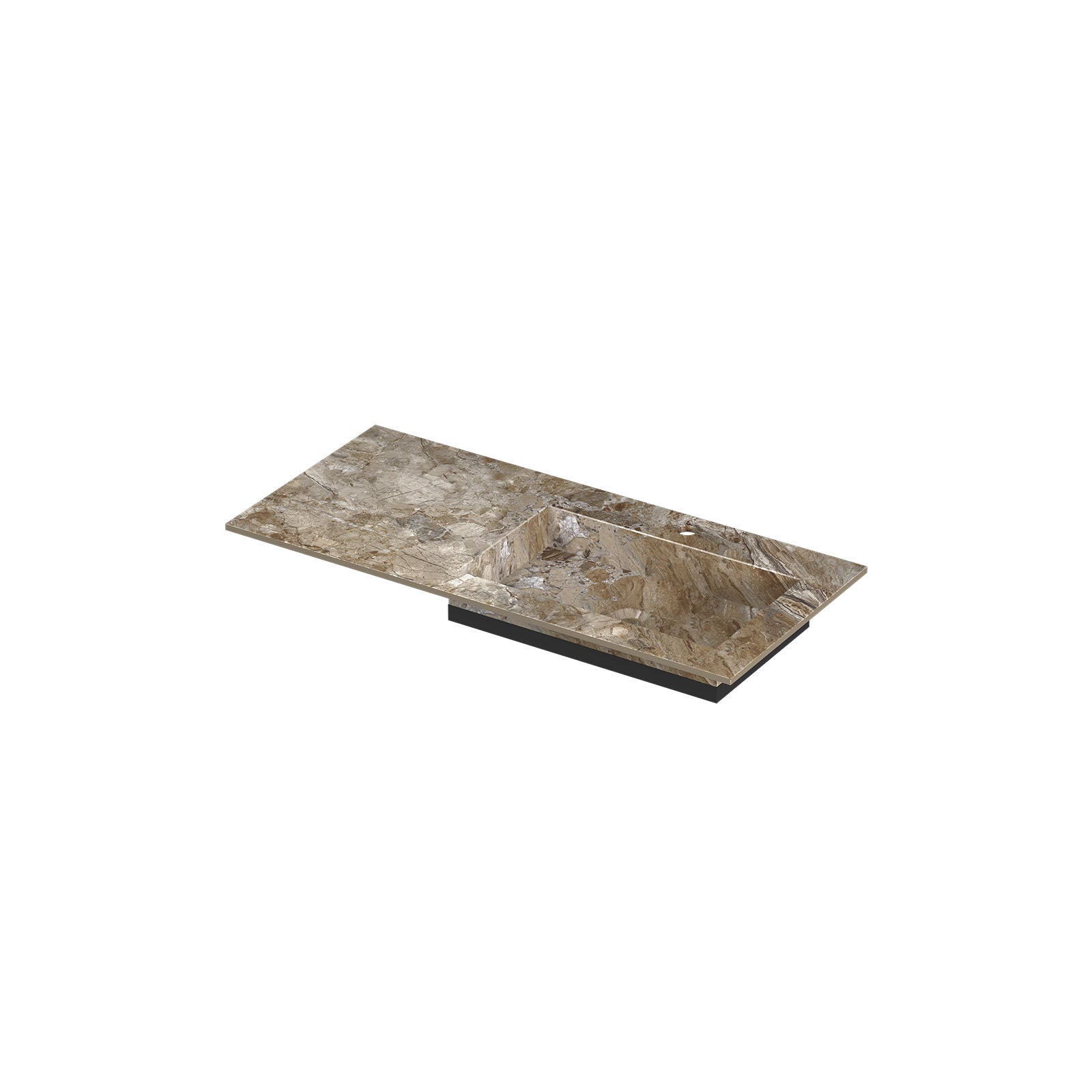 Ink Post meubelwastafel 100x45cm keramische slab - rechts - 1 kraangat - Earth Glossy